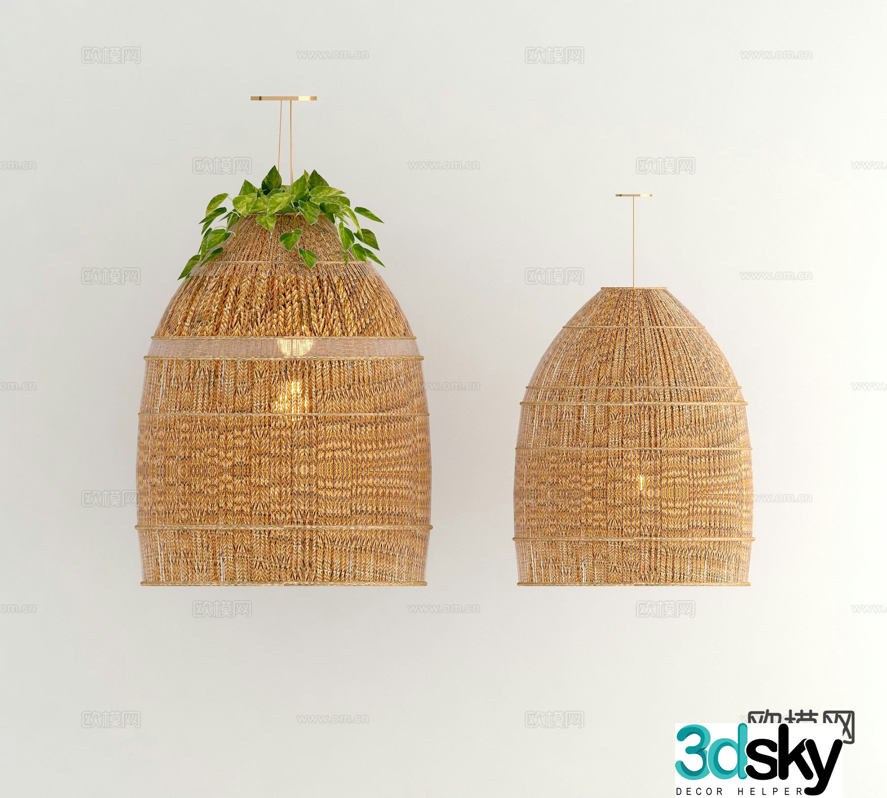 Chinese chandelier vine chandelier bamboo chandelier 3d model