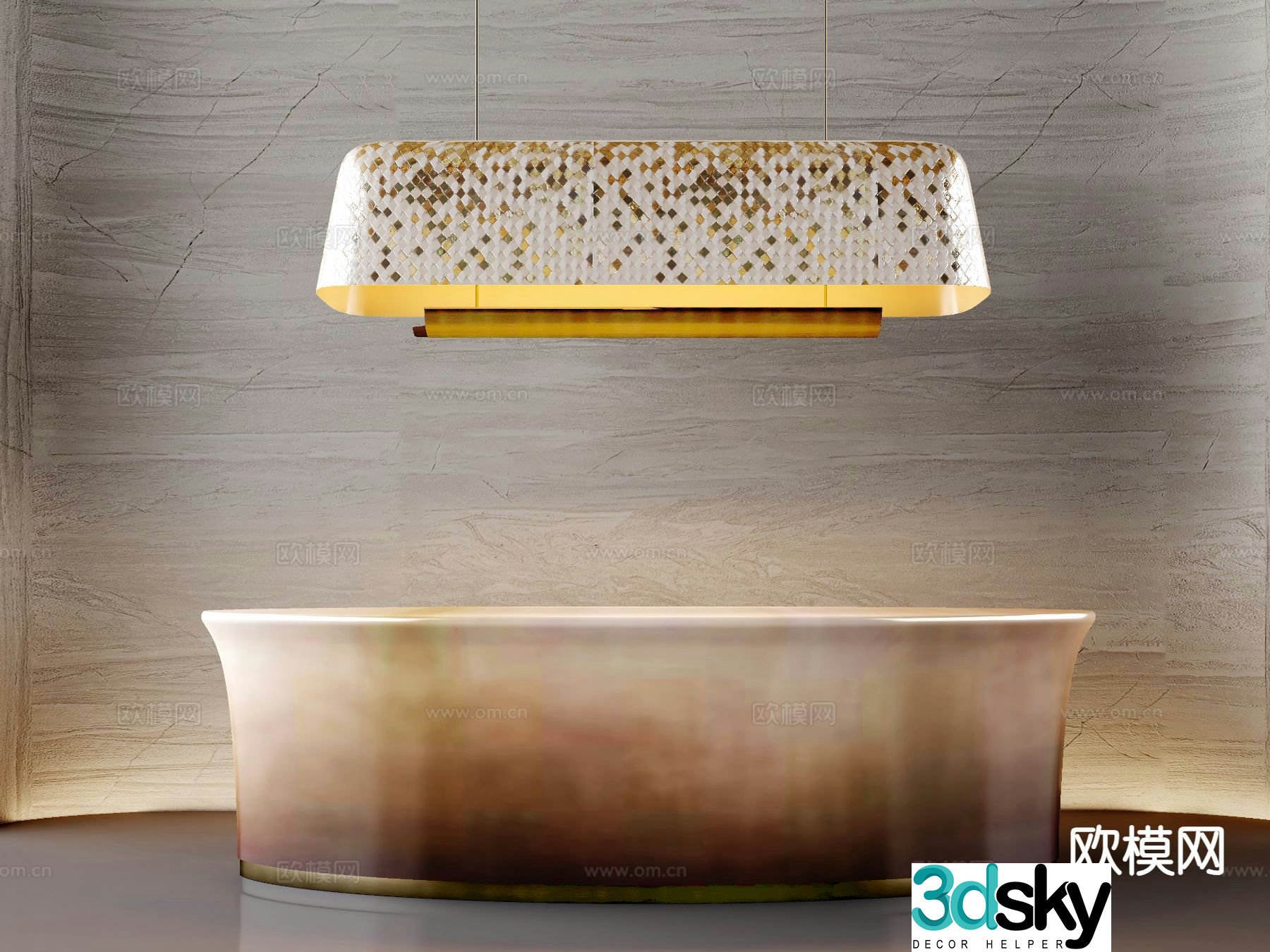 Modern hotel front desk reception desk end view desk 3d model
