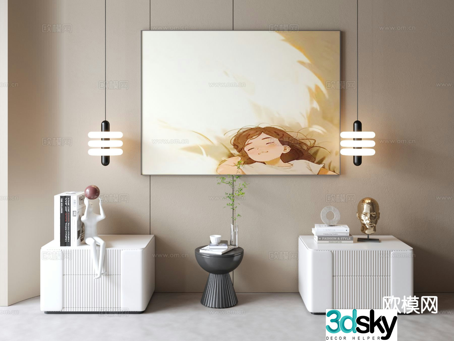 Modern bedside table 3d model