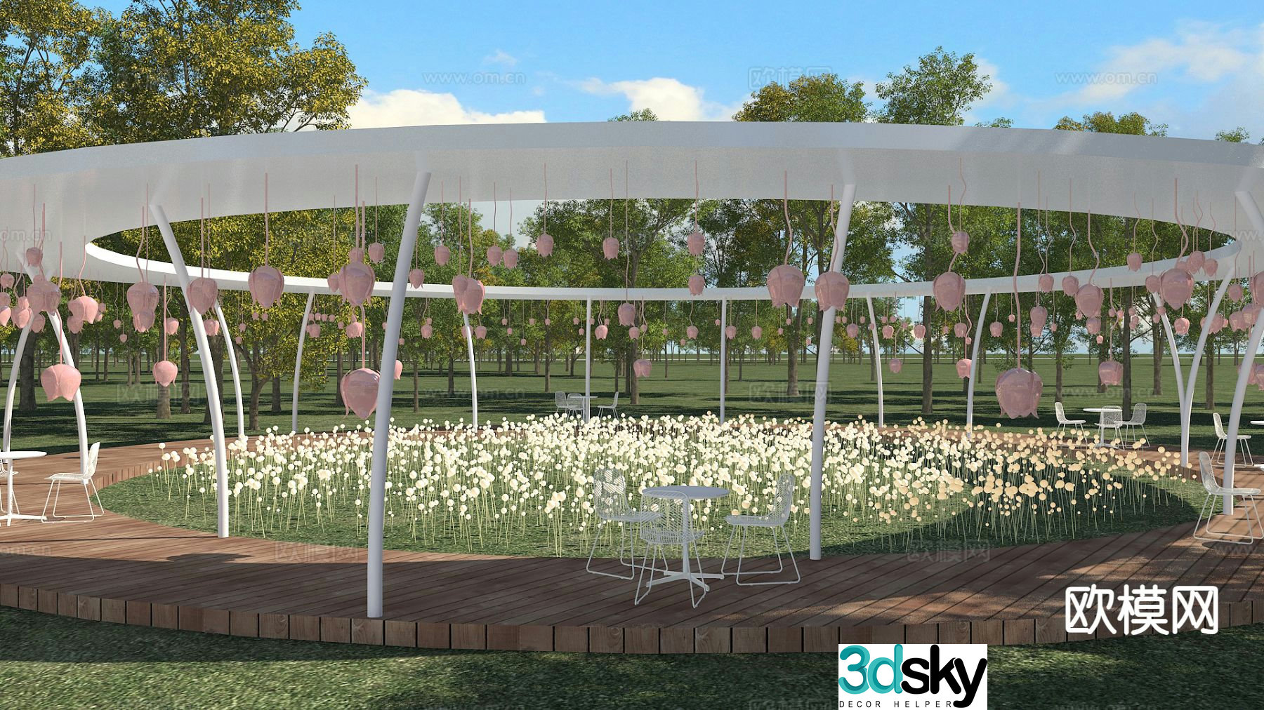 Modern gallery frame landscape gallery 3d model