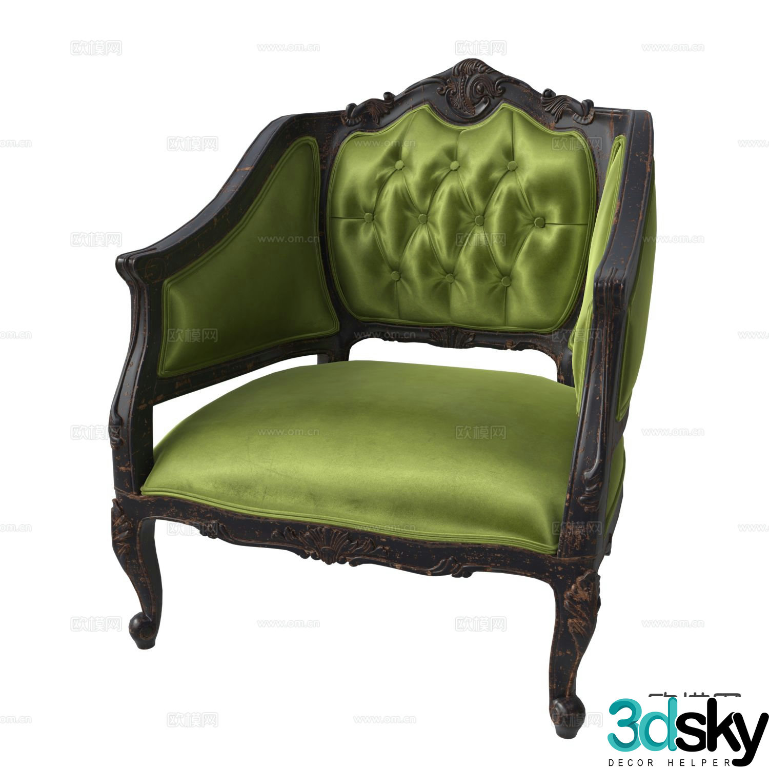 European style single sofa leisure sofa 3d model