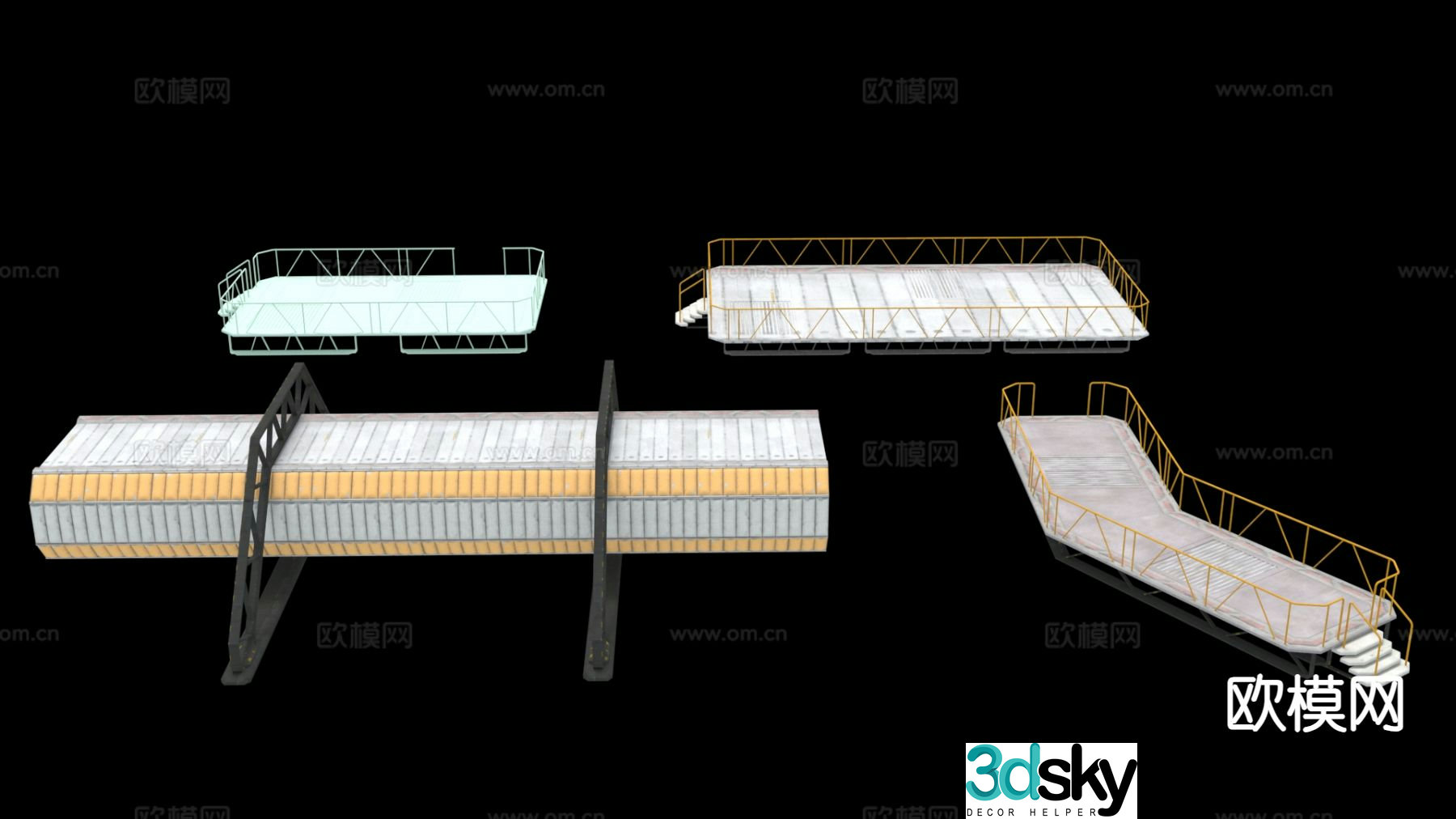 science fiction moon base space equipment 3d model