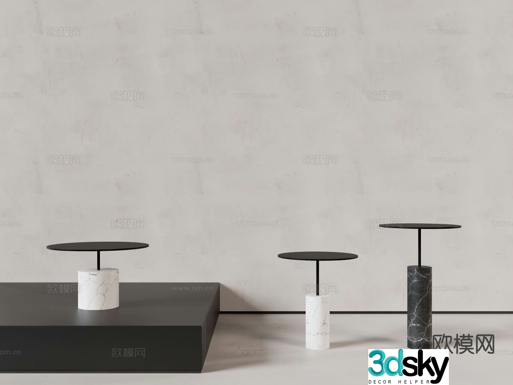 Side table corner table round table table table 3D model