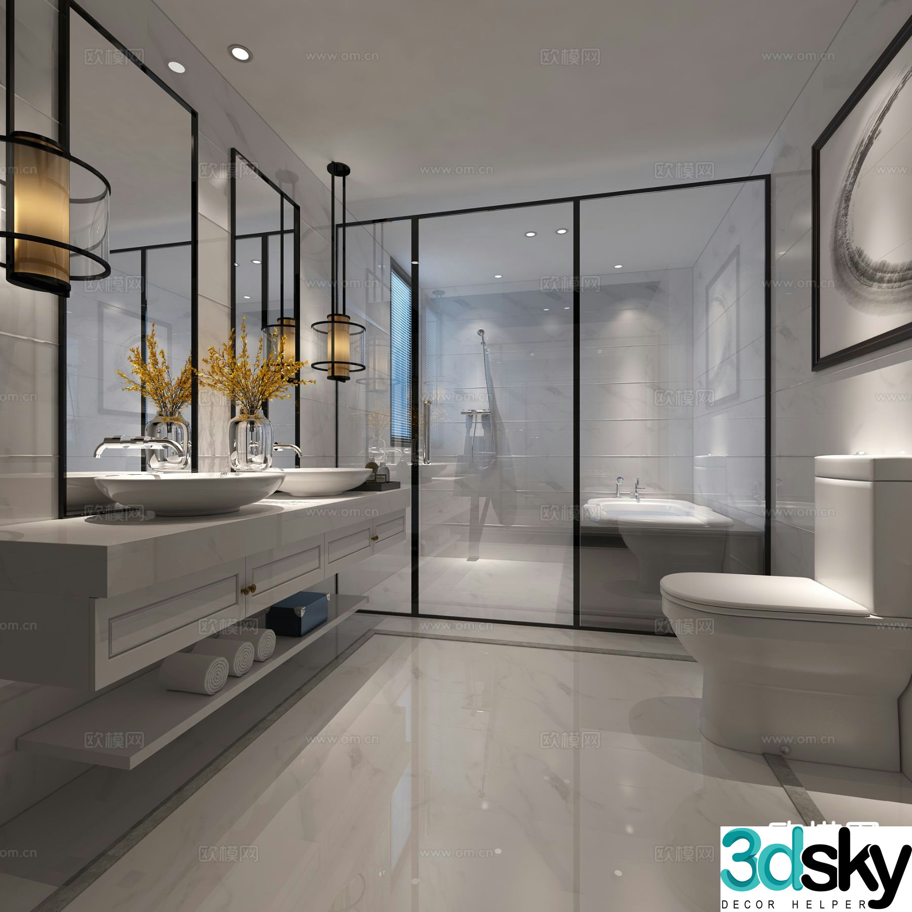 Modern bathroom bathroom 3d model