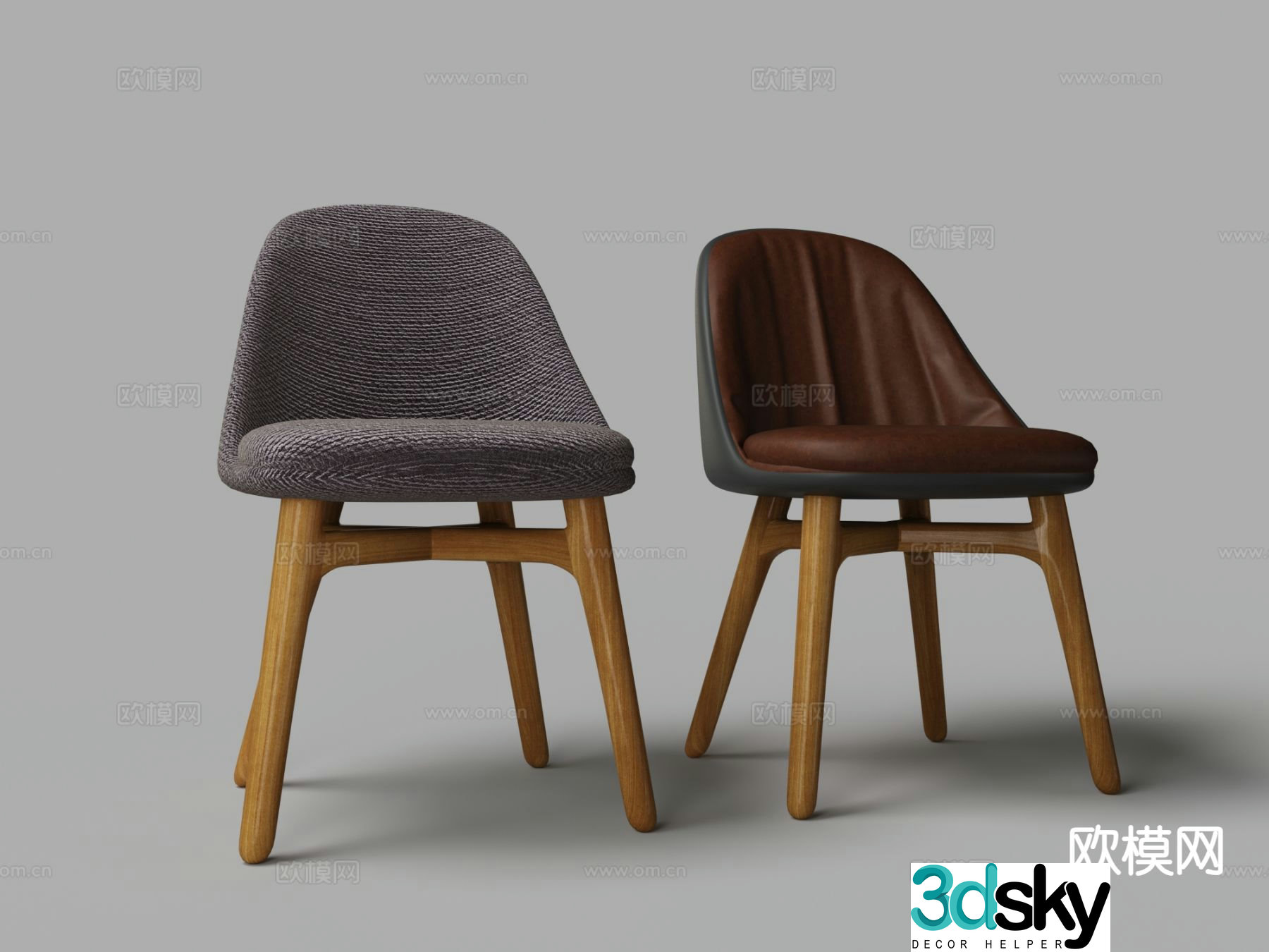 Modern single chair dining chair chair 3d model