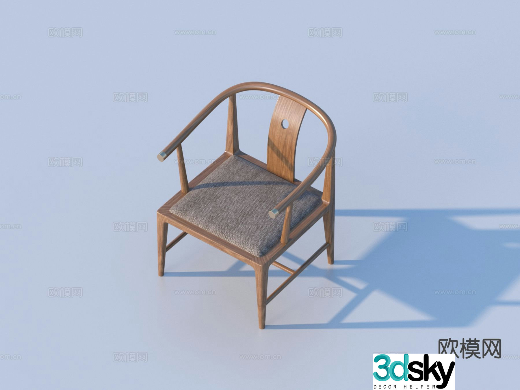 New Chinese style armchair chair wooden chair 3d model