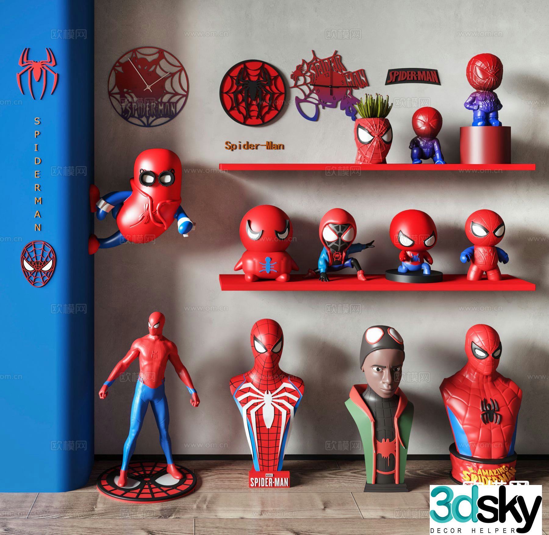 Modern Spider-Man Figure Sculpture Trendy 3D Model