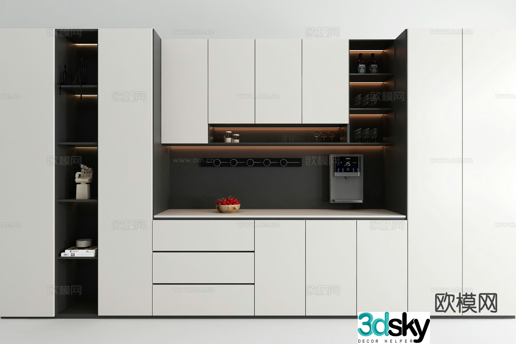 Modern sideboard wine cabinet 3d model