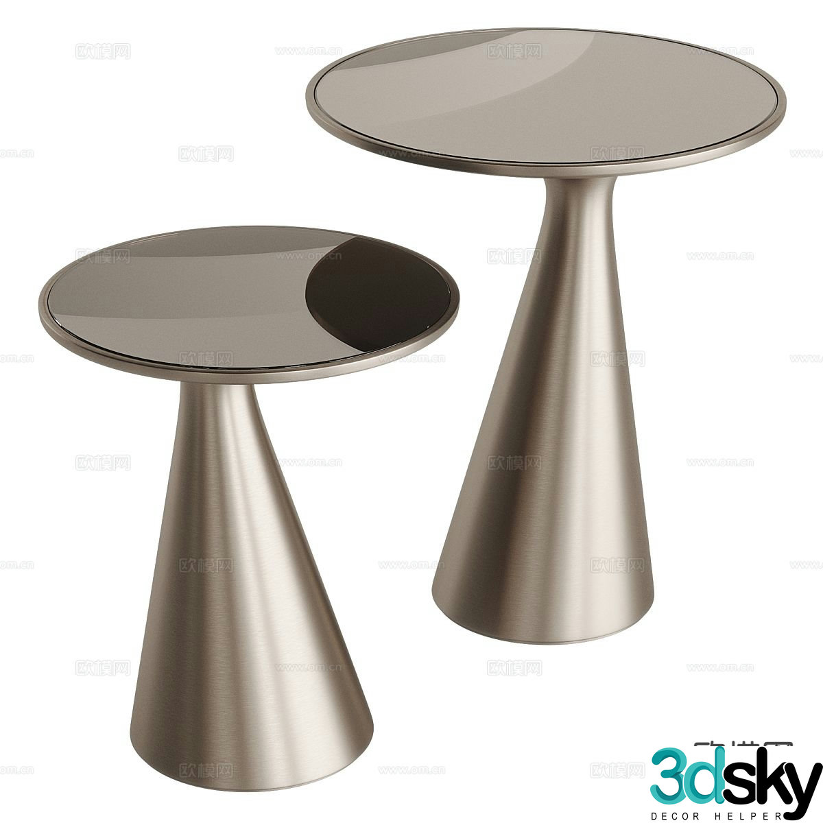 Italian corner table side table round table 3D model