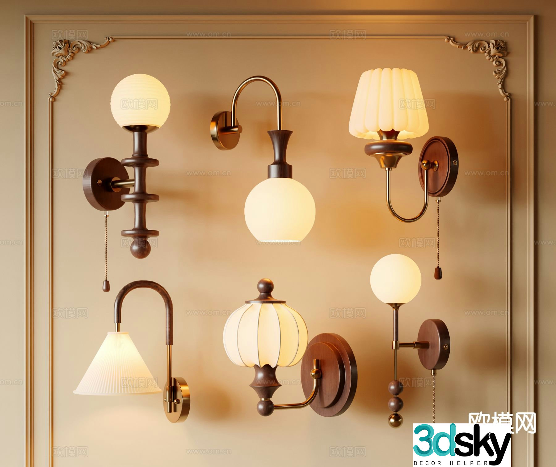 Medieval style wall lamp 3d model