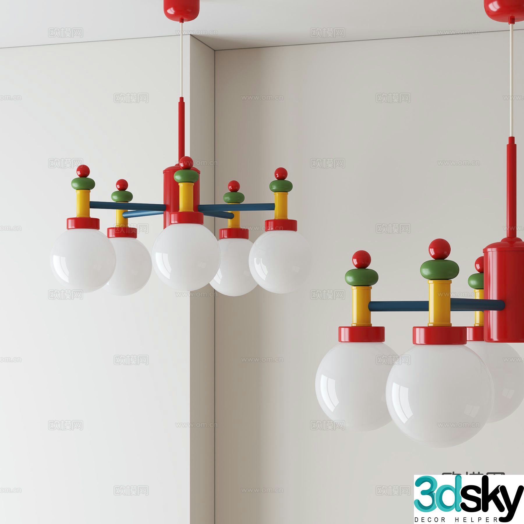 Dopamine chandelier colorful chandelier 3d model