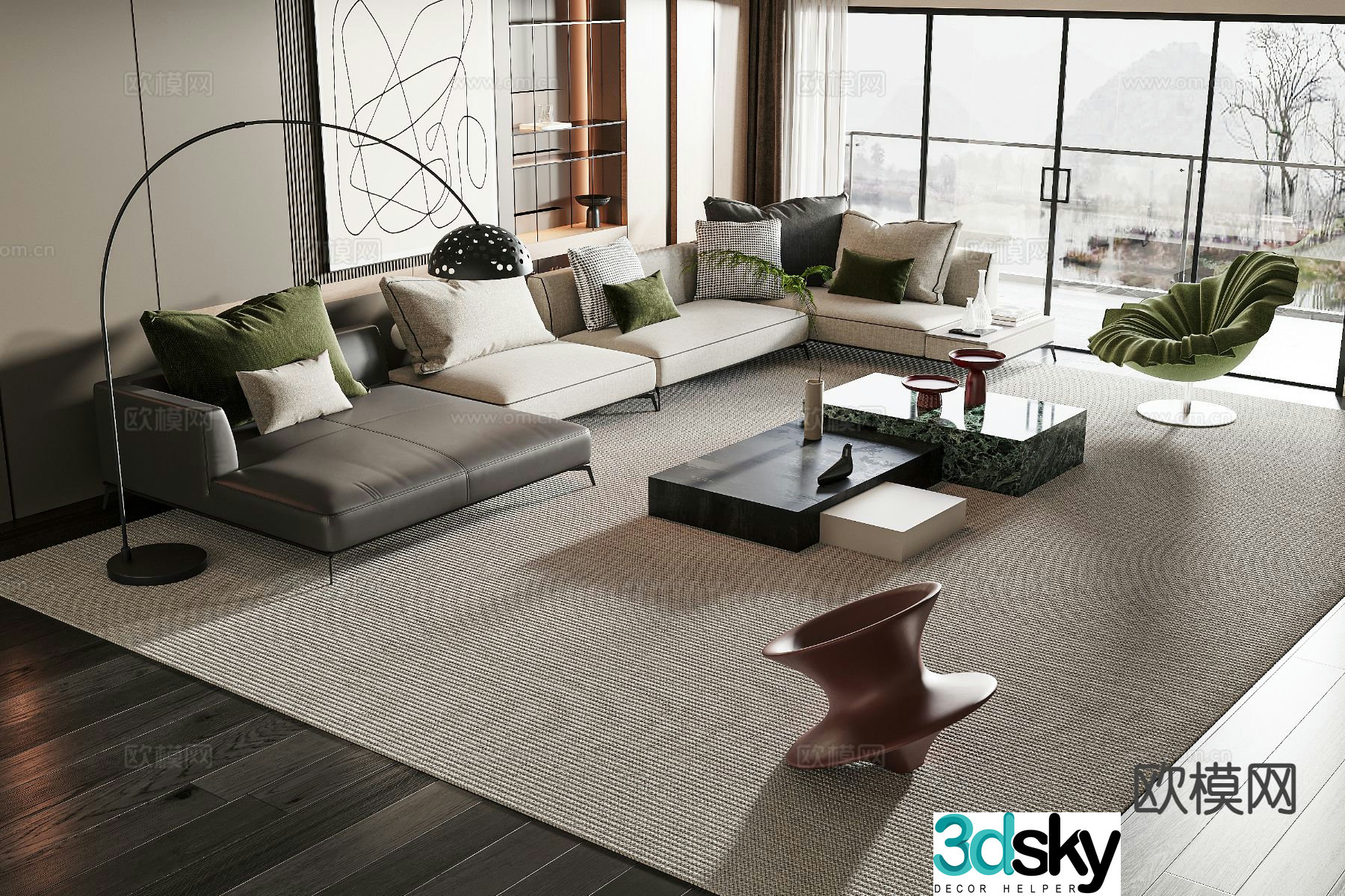 Modern modular sofa corner sofa 3d model