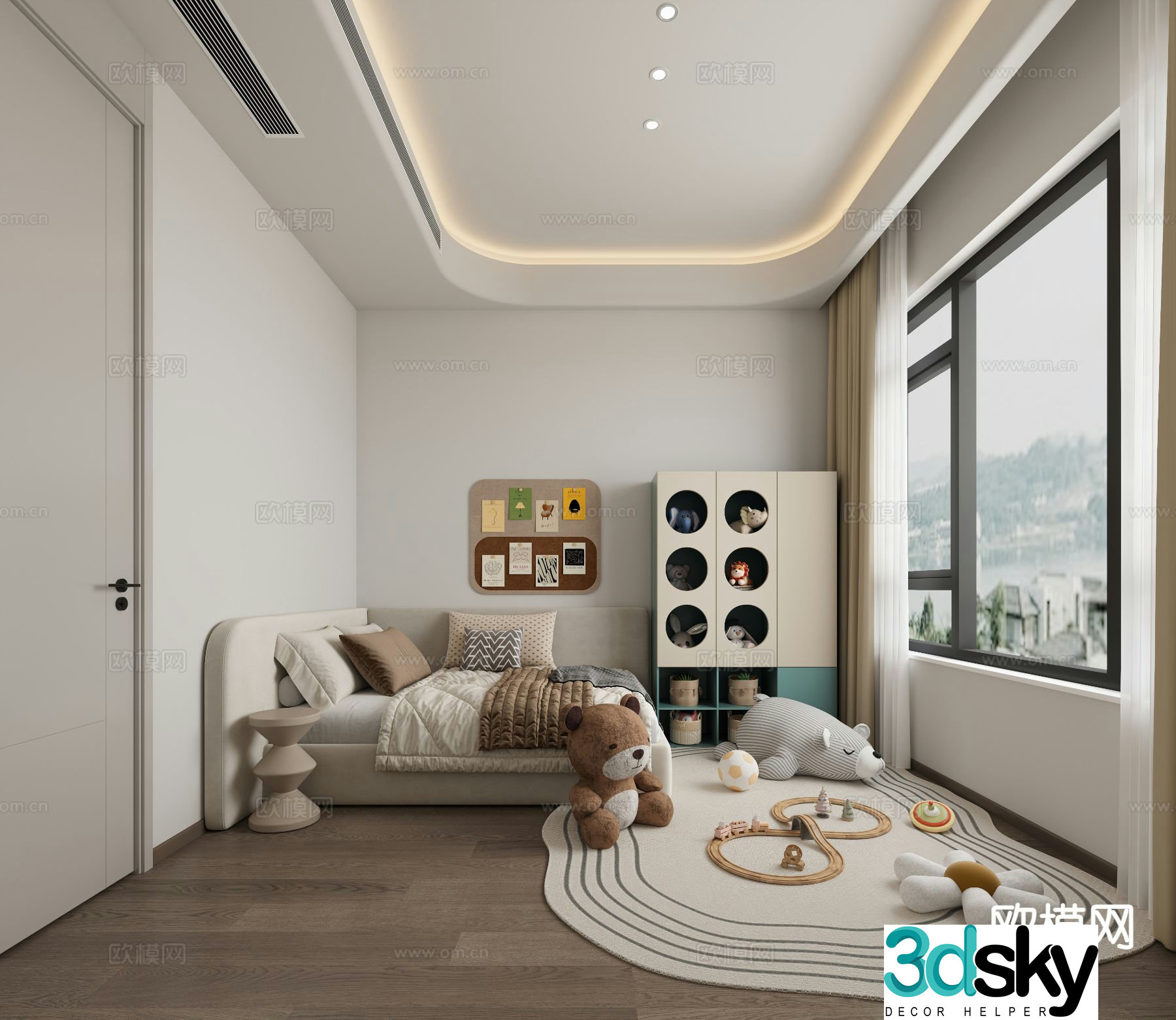 Modern children’s room boy’s room 3d model