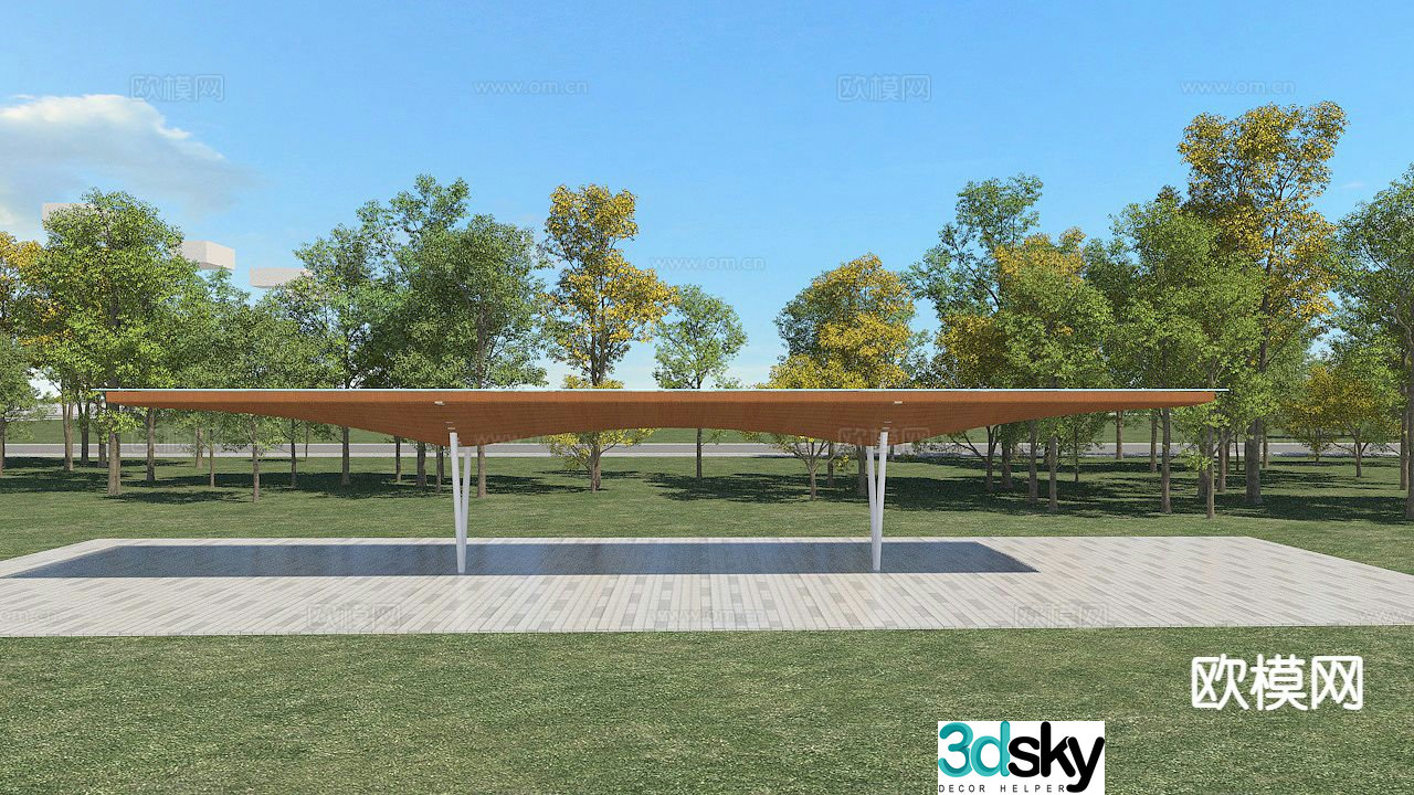 Modern gallery frame landscape gallery 3d model