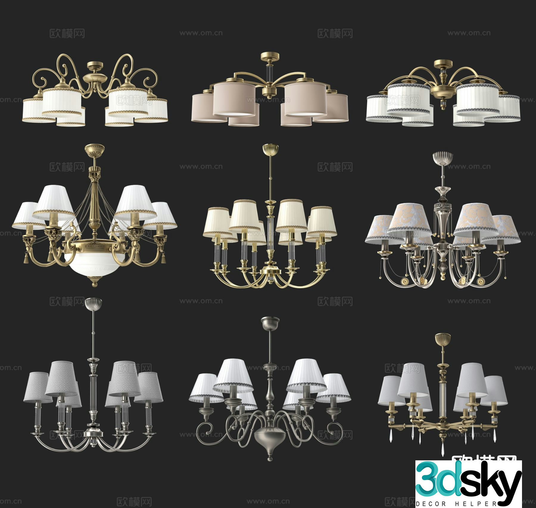 French chandelier hall chandelier 3d model