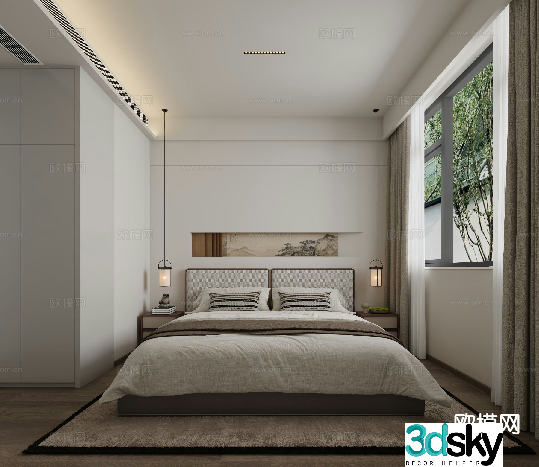 New Chinese style bedroom master bedroom 3d model