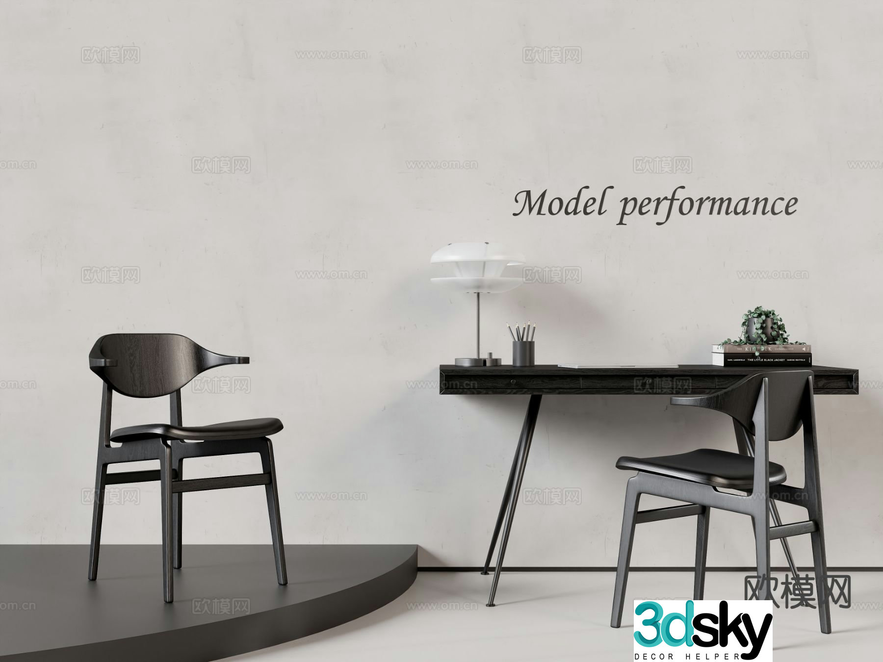 modern desk writing desk 3d model
