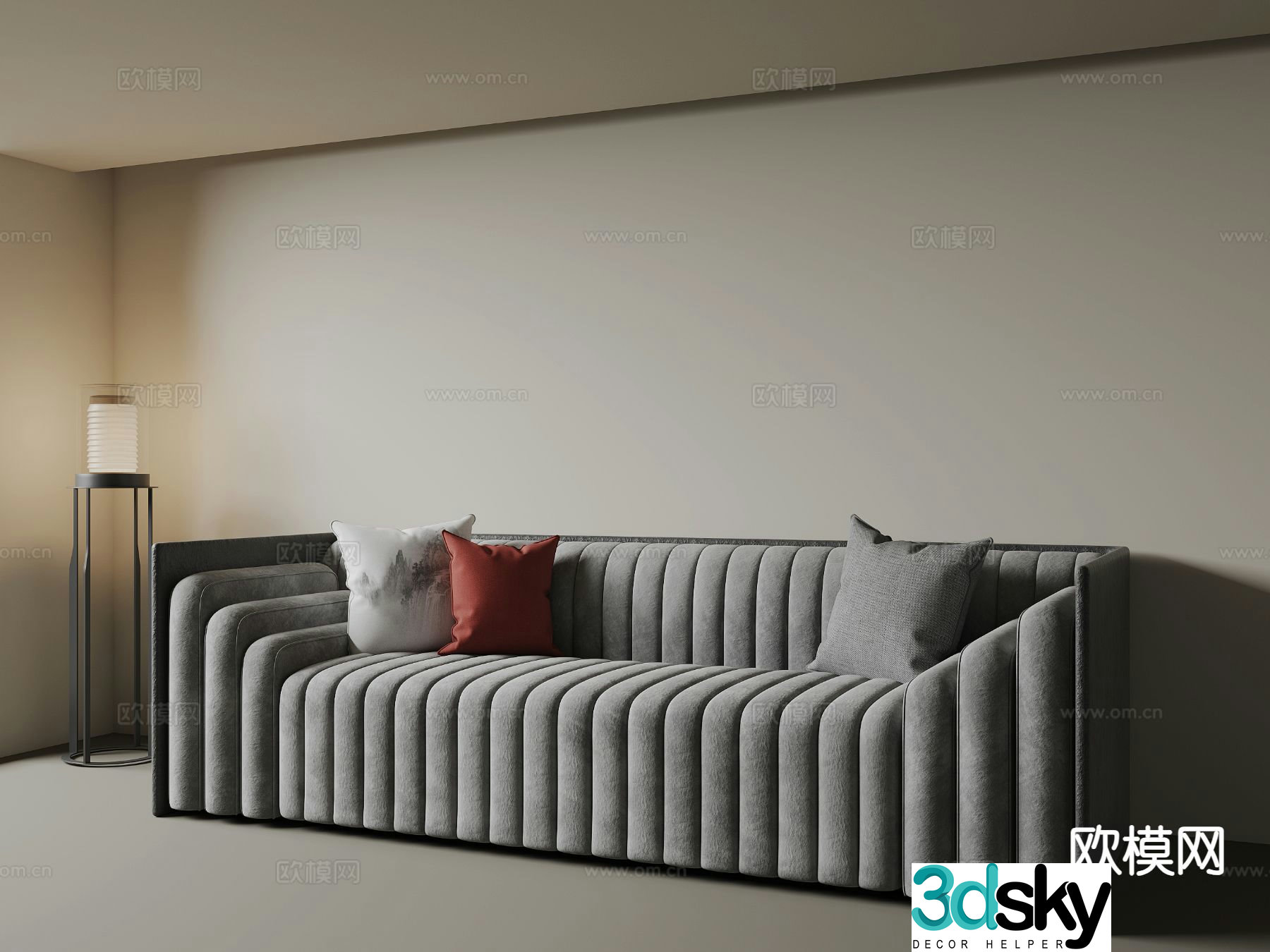 multi-person sofa arm sofa 3d model