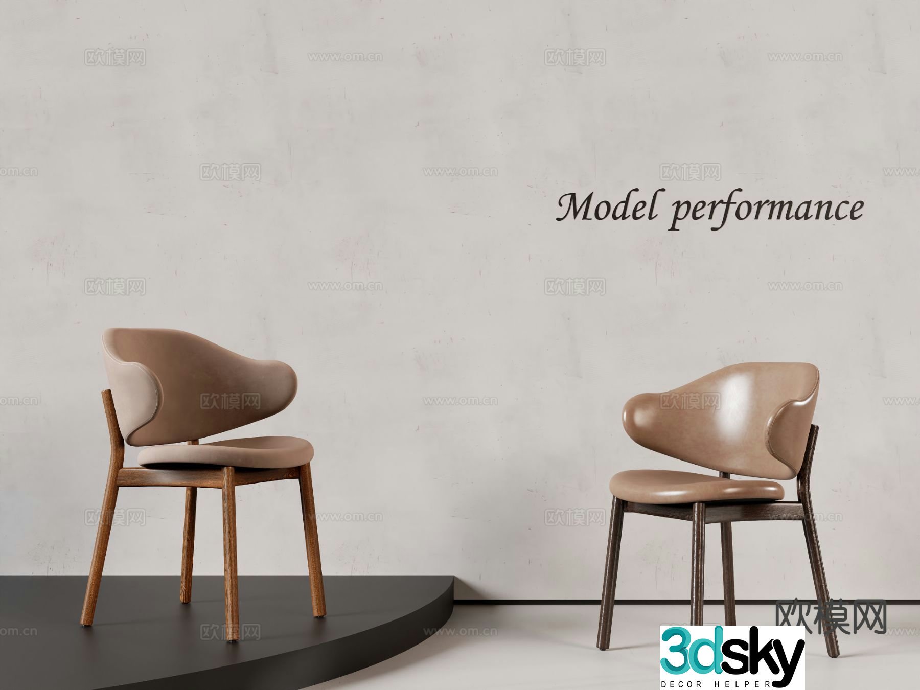 Modern chair single chair dining chair 3d model