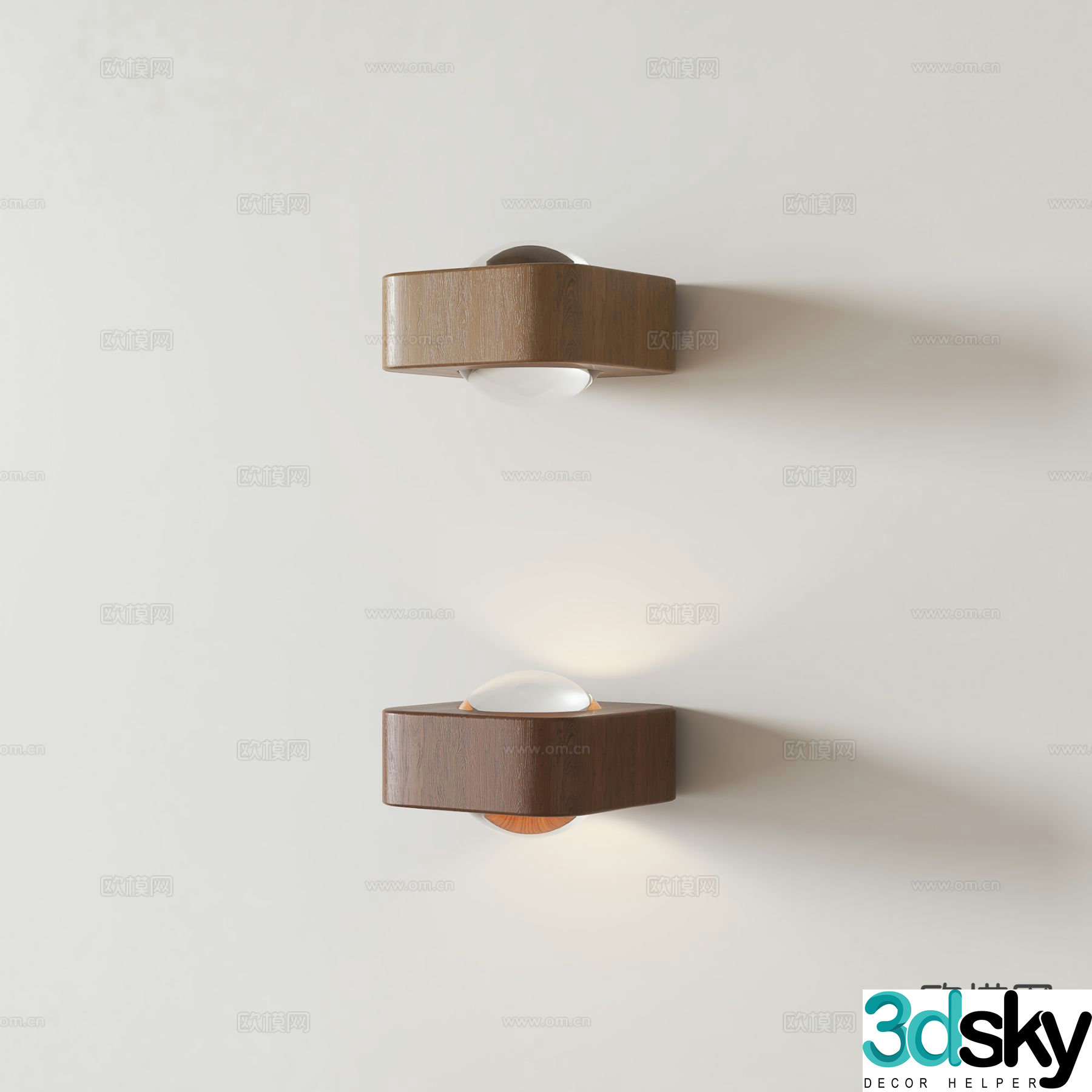 Medieval style wall lamp solid wood wall lamp 3d model