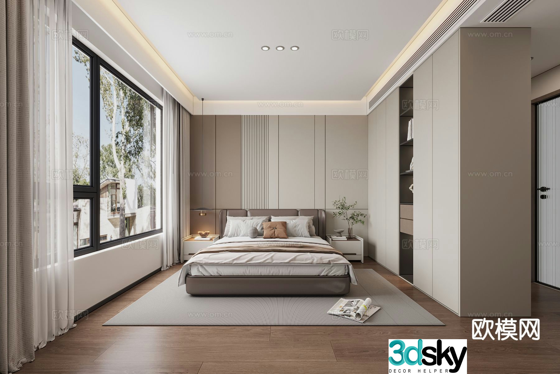 Modern bedroom master bedroom 3d model