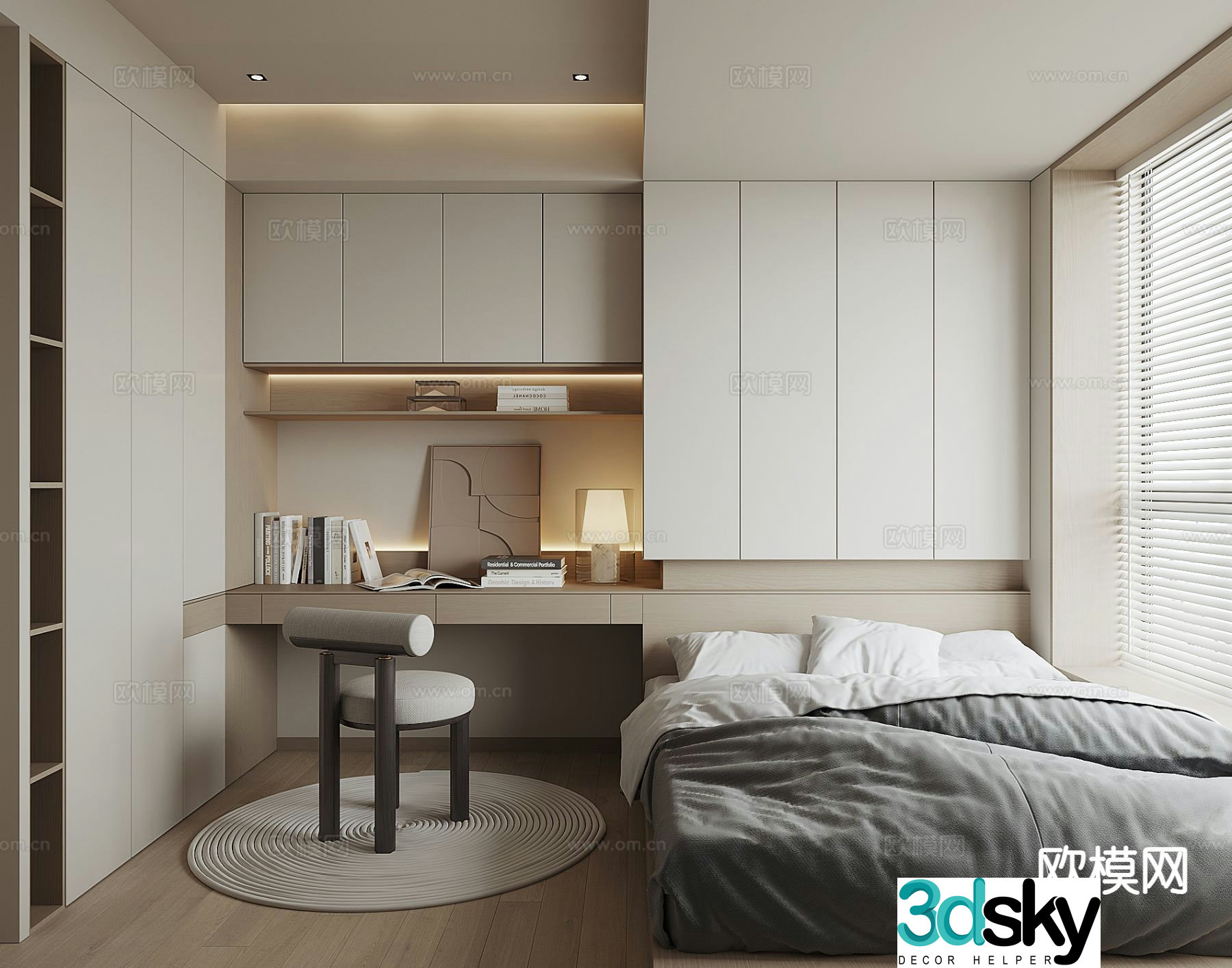 Modern tatami bedroom 3d model