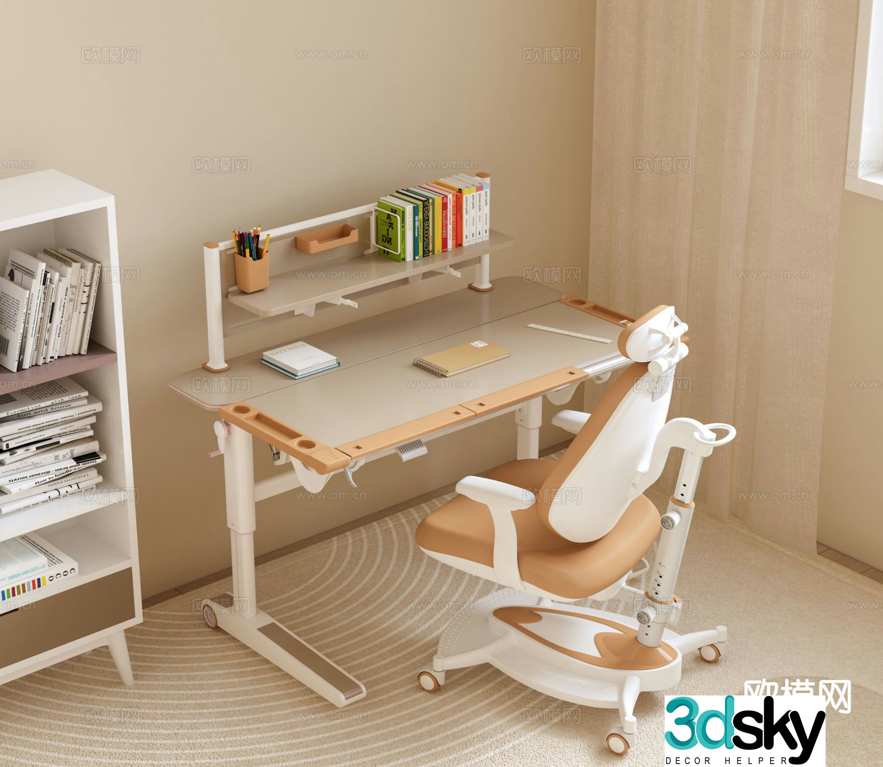 Children’s desk study table 3d model