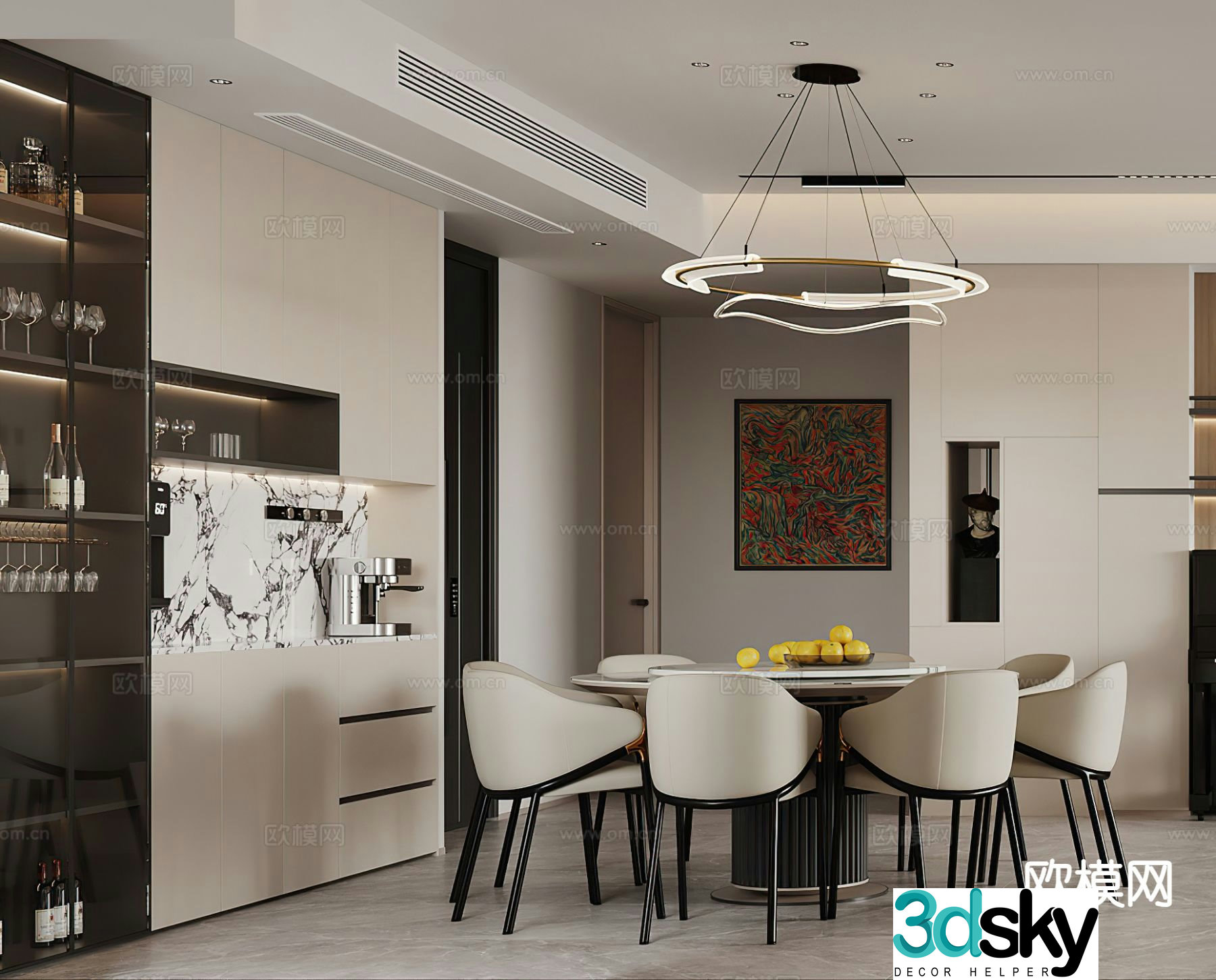 Modern restaurant 3d model