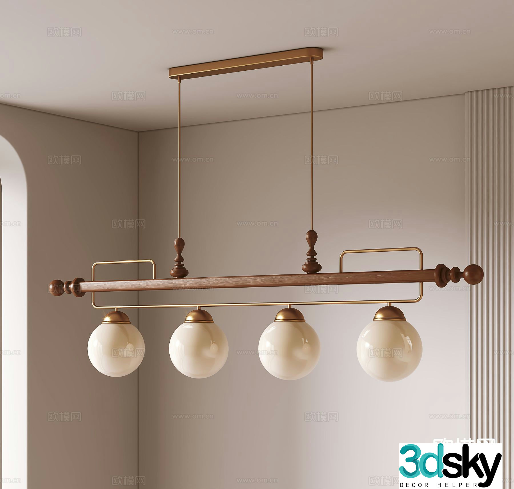 Medieval style chandelier restaurant chandelier 3d model