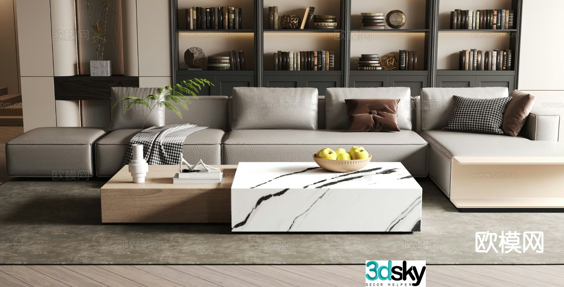 Multi-person sofa corner sofa 3d model