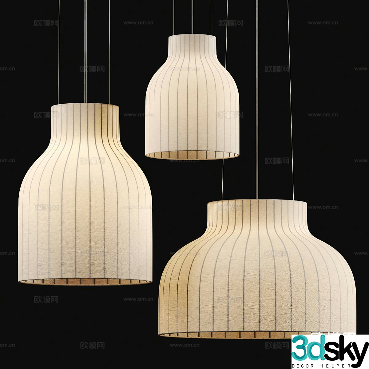 Wabi-sabi chandelier paper chandelier 3d model