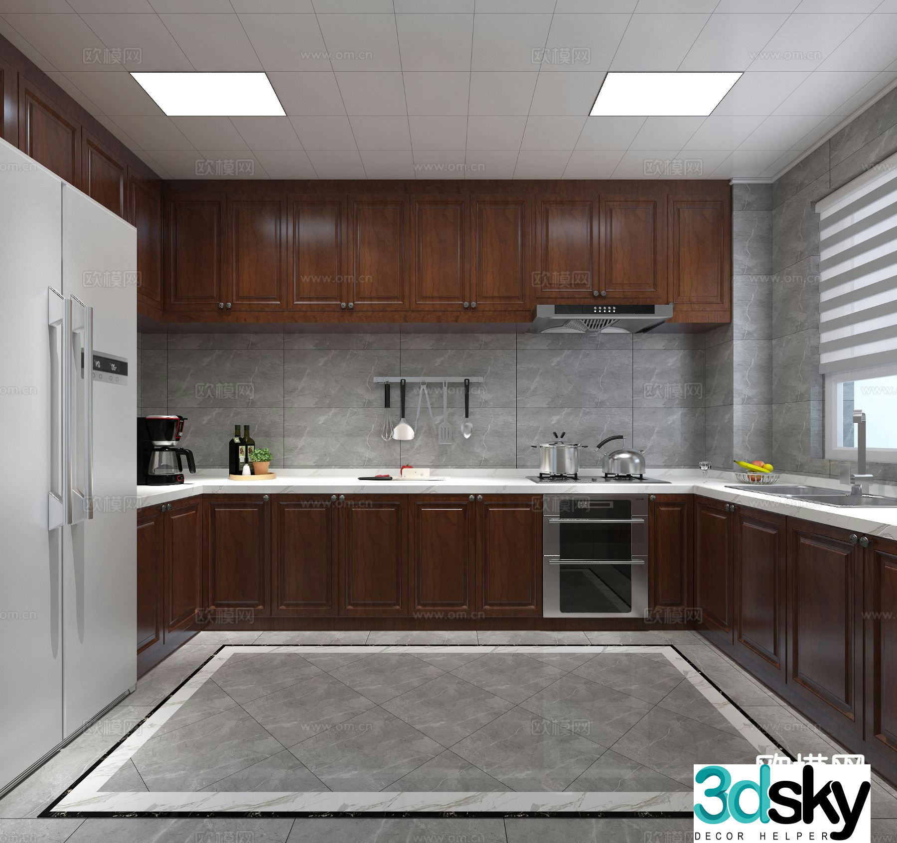 Chinese kitchen cabinet 3d model