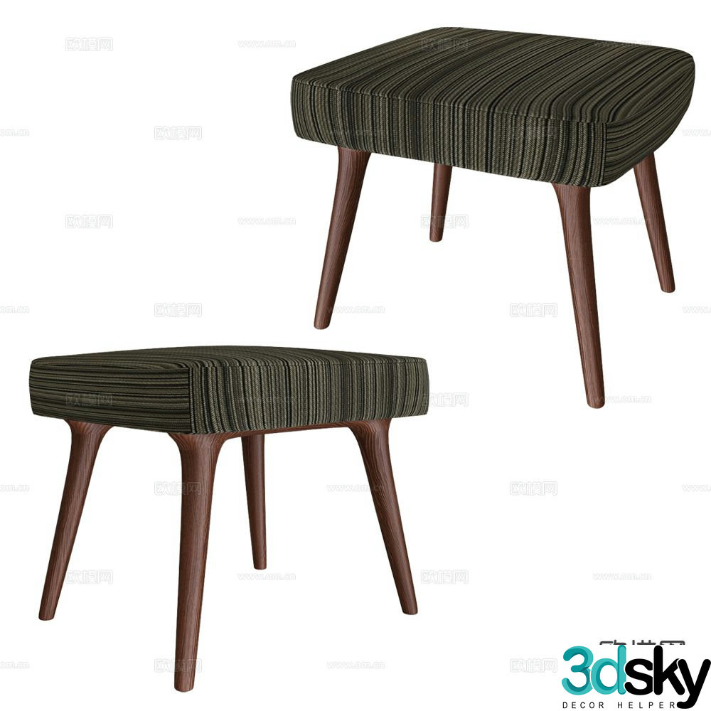 Moooi stool low stool sofa stool footrest 3d model