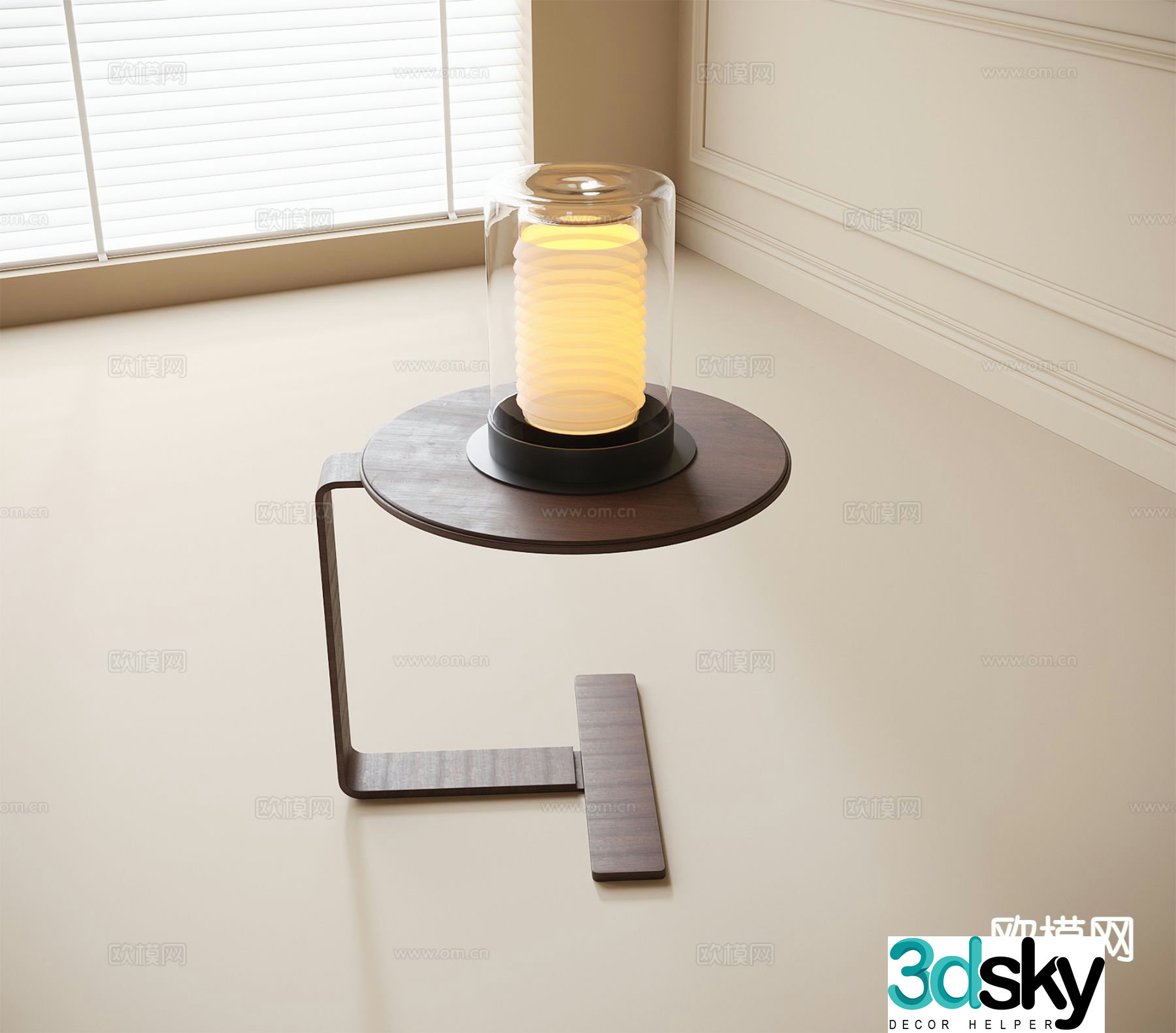 Wabi-sabi corner table side table round table table table 3D model