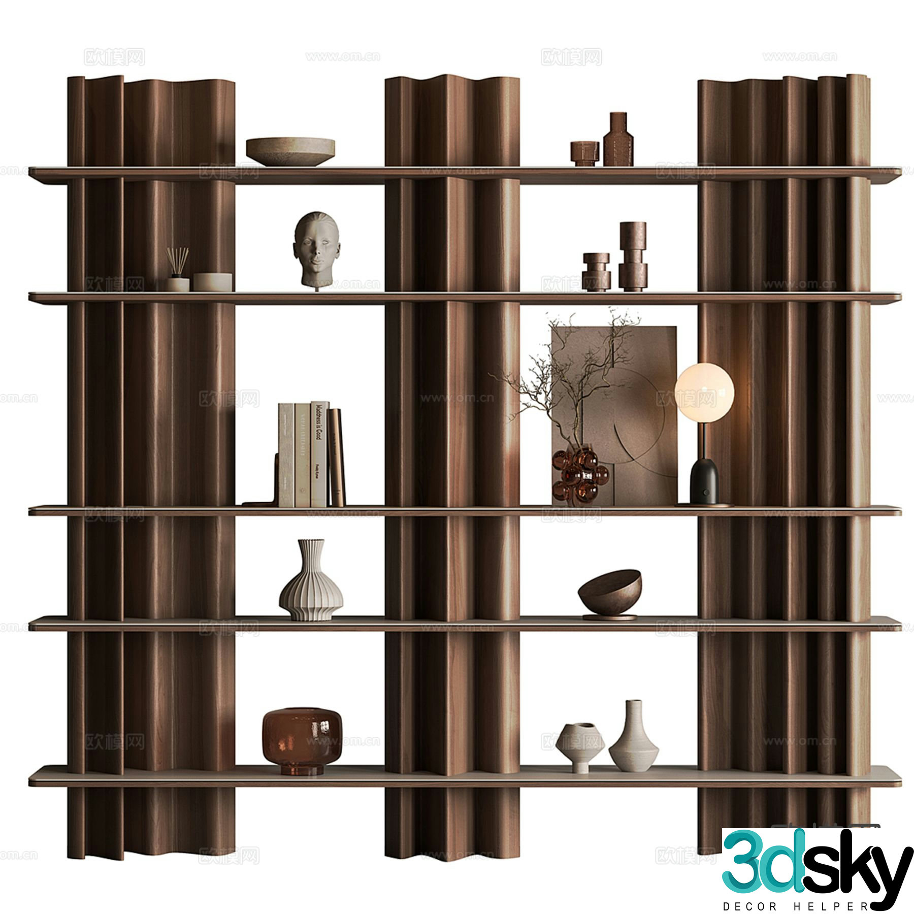 Medieval style decorative cabinet shelf 3d model