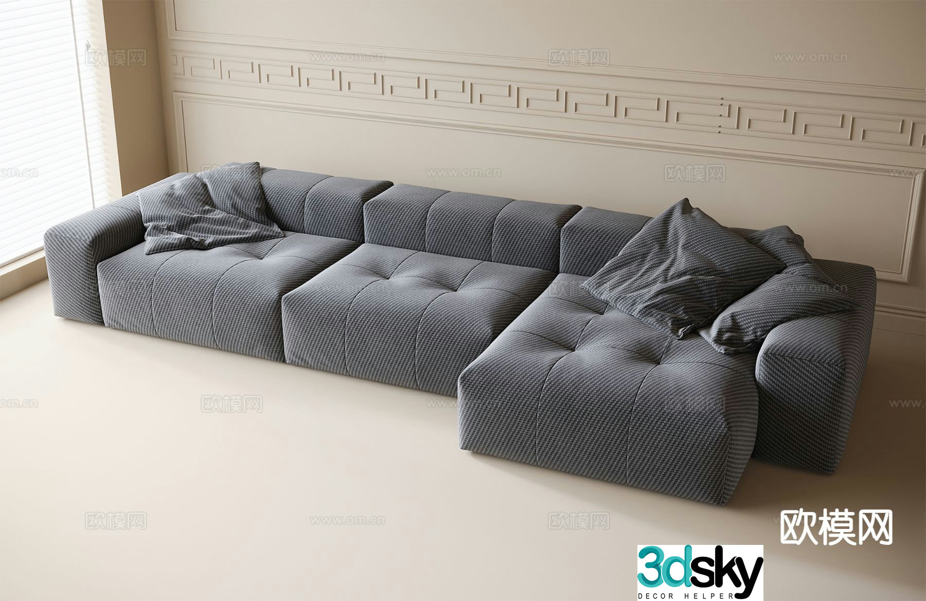 Multi-person sofa corner sofa 3d model