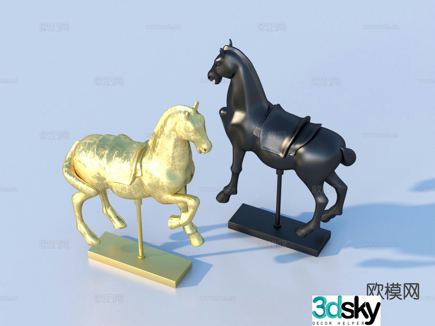 Modern horse sculpture art ornament 3d model