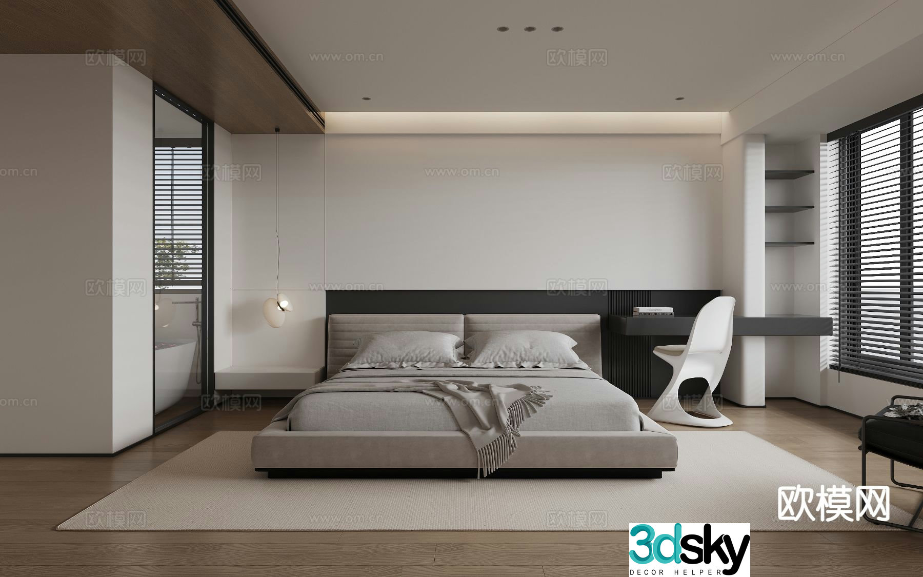 Modern bedroom master bedroom 3d model