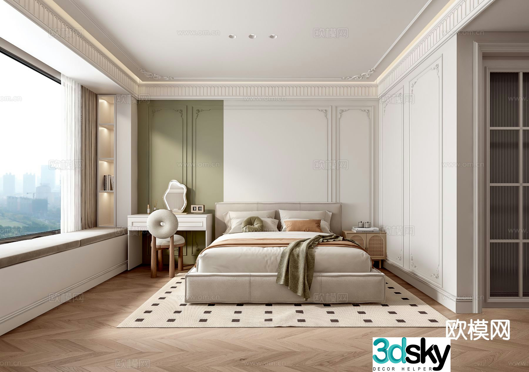 French bedroom master bedroom 3d model