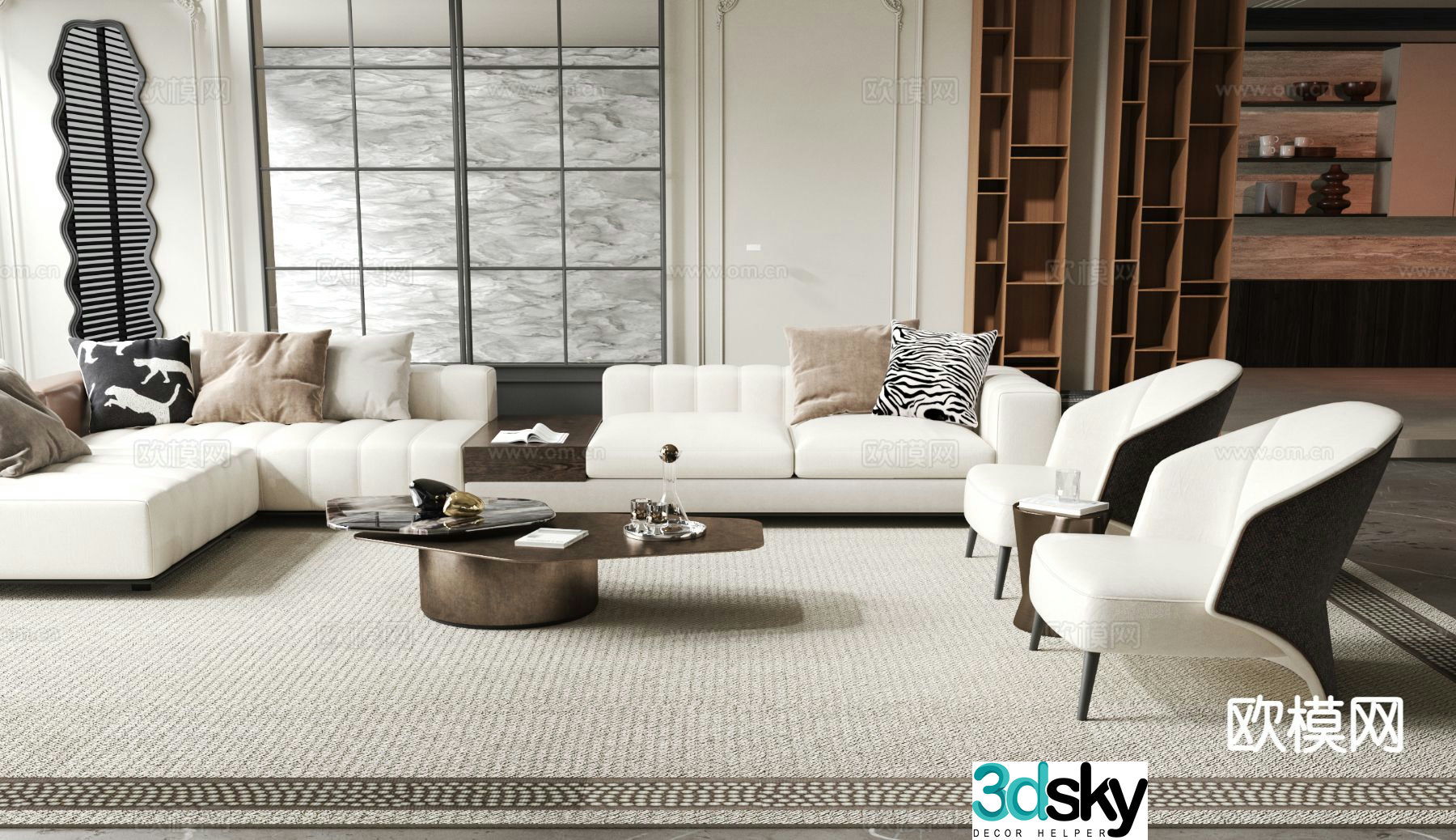 Modern modular sofa corner sofa 3d model