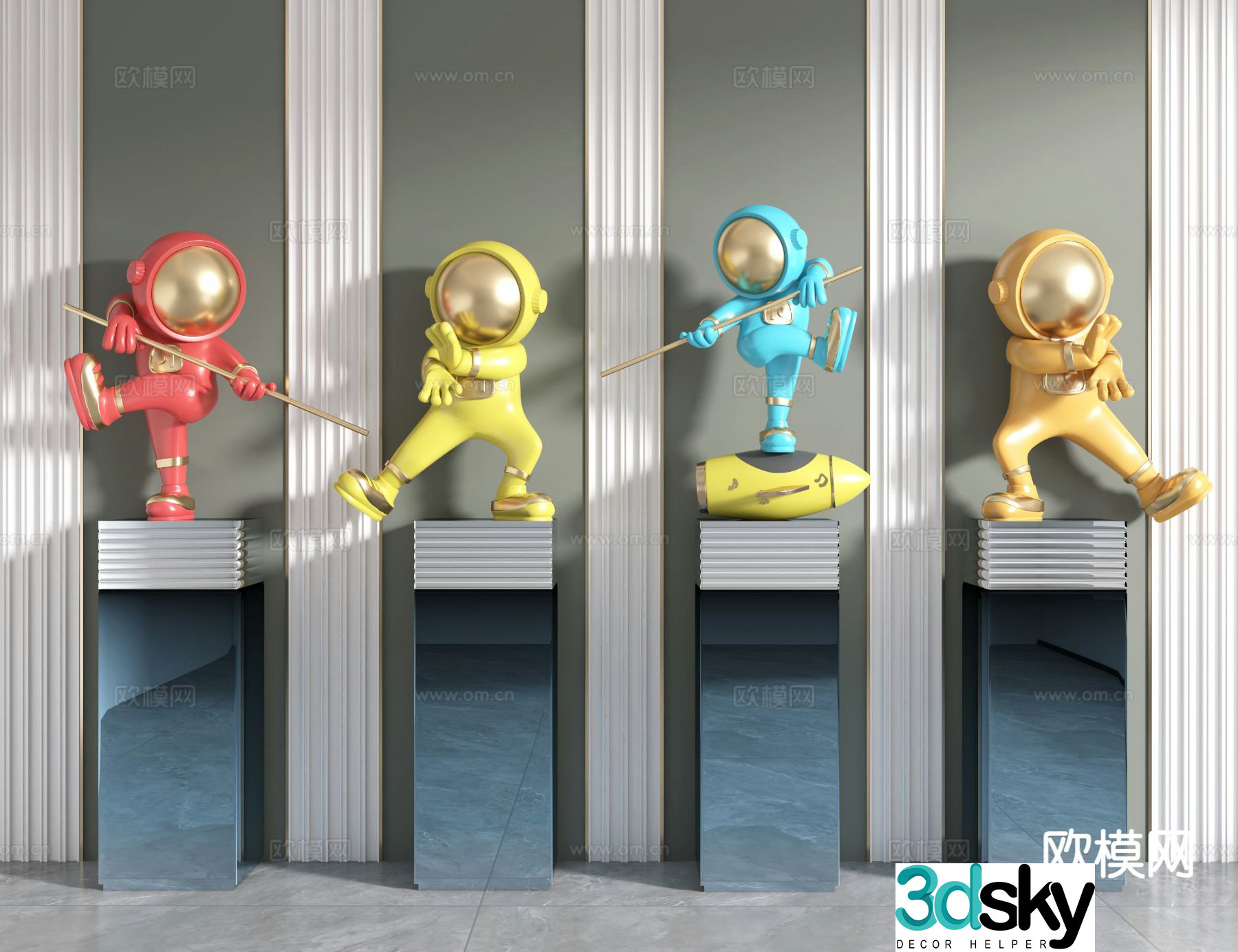 Kaws trendy sculpture 3d model