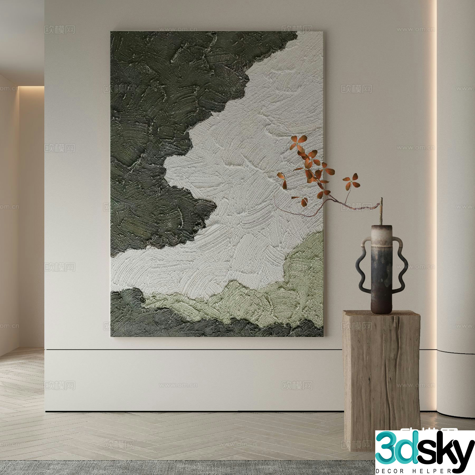 Wabi-sabi art painting texture painting decorative painting 3d model