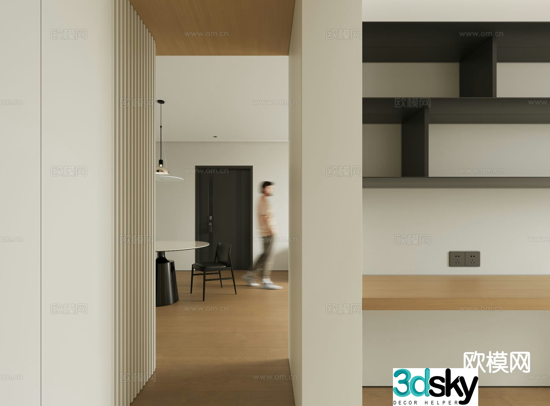 Modern guest restaurant 3d model