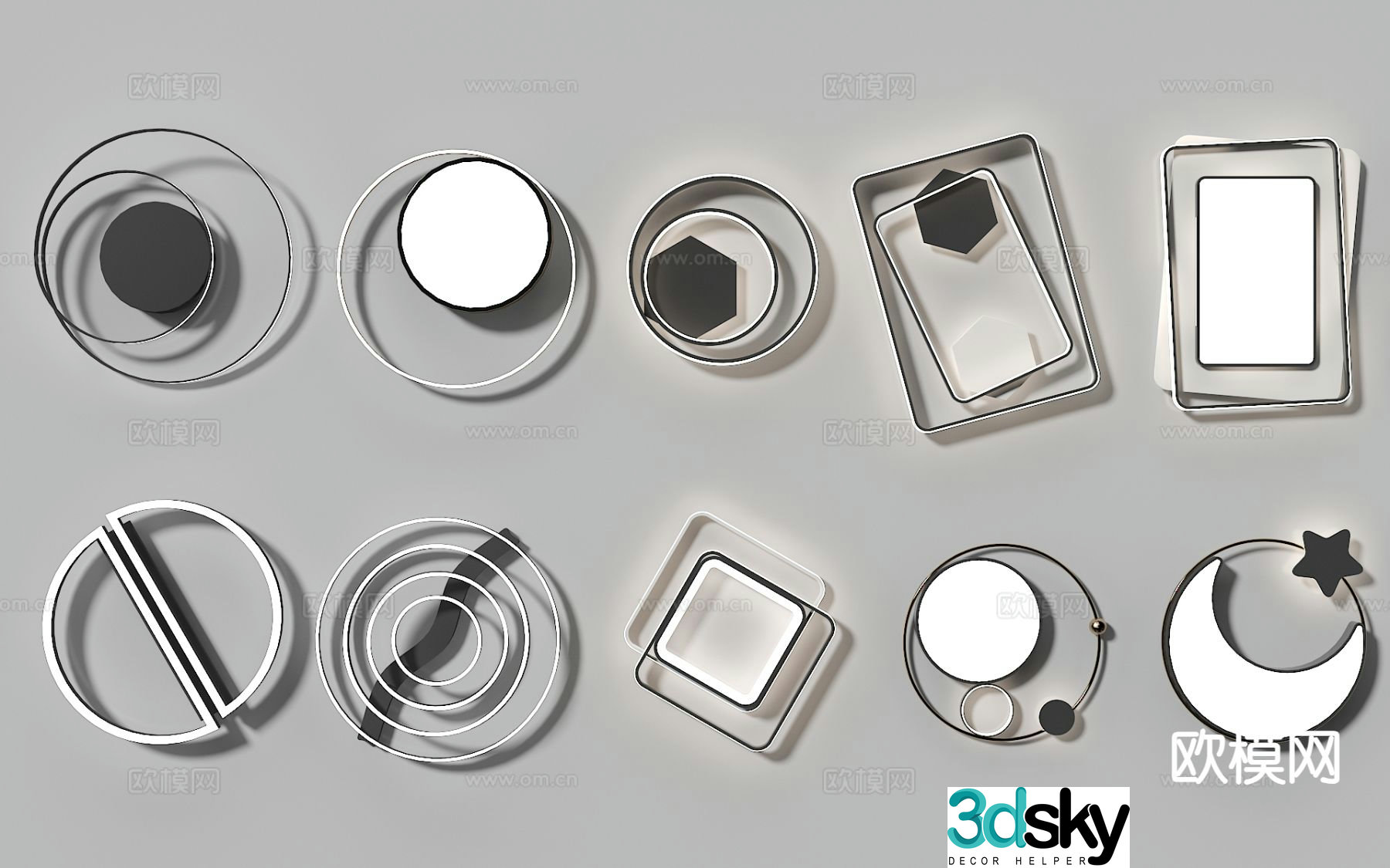 Living room ceiling lamp square ceiling lamp 3d model