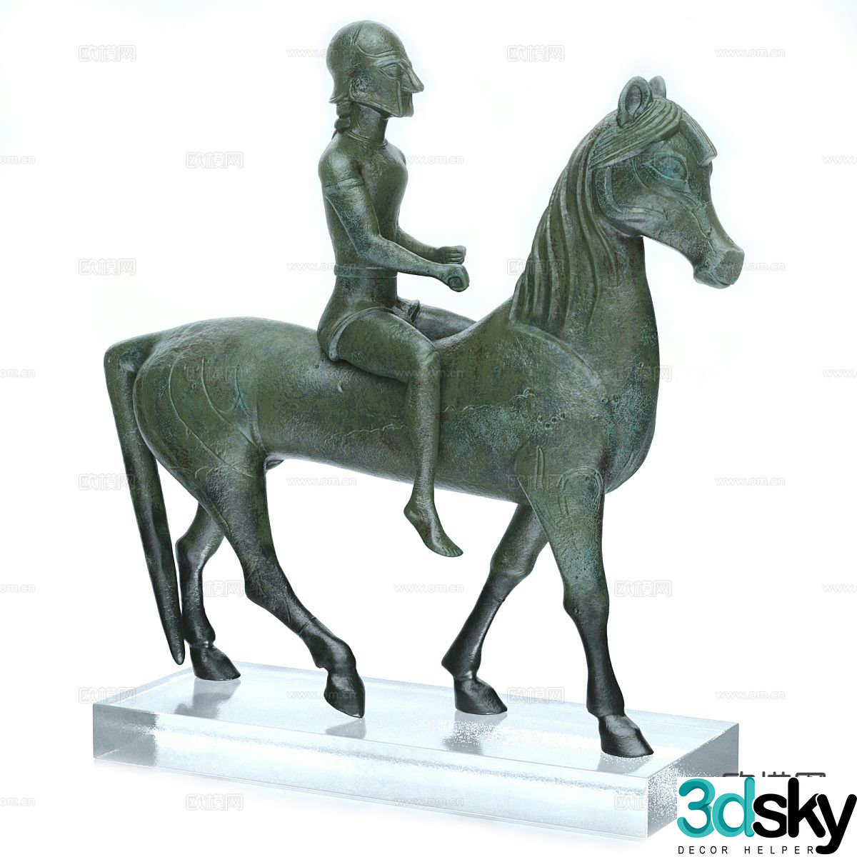 Knight sculpture horse sculpture 3d model