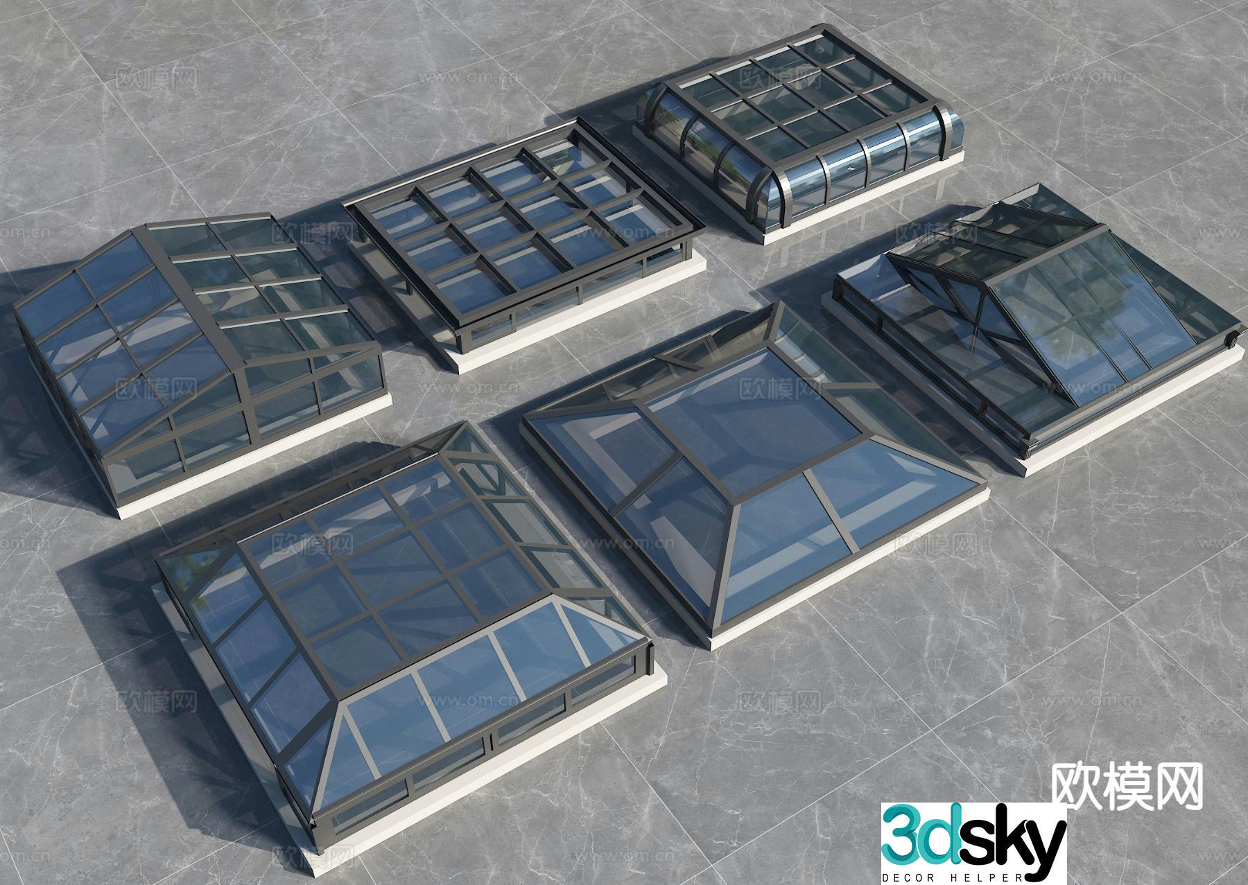 Modern daylight well urban ventilation shaft 3d model