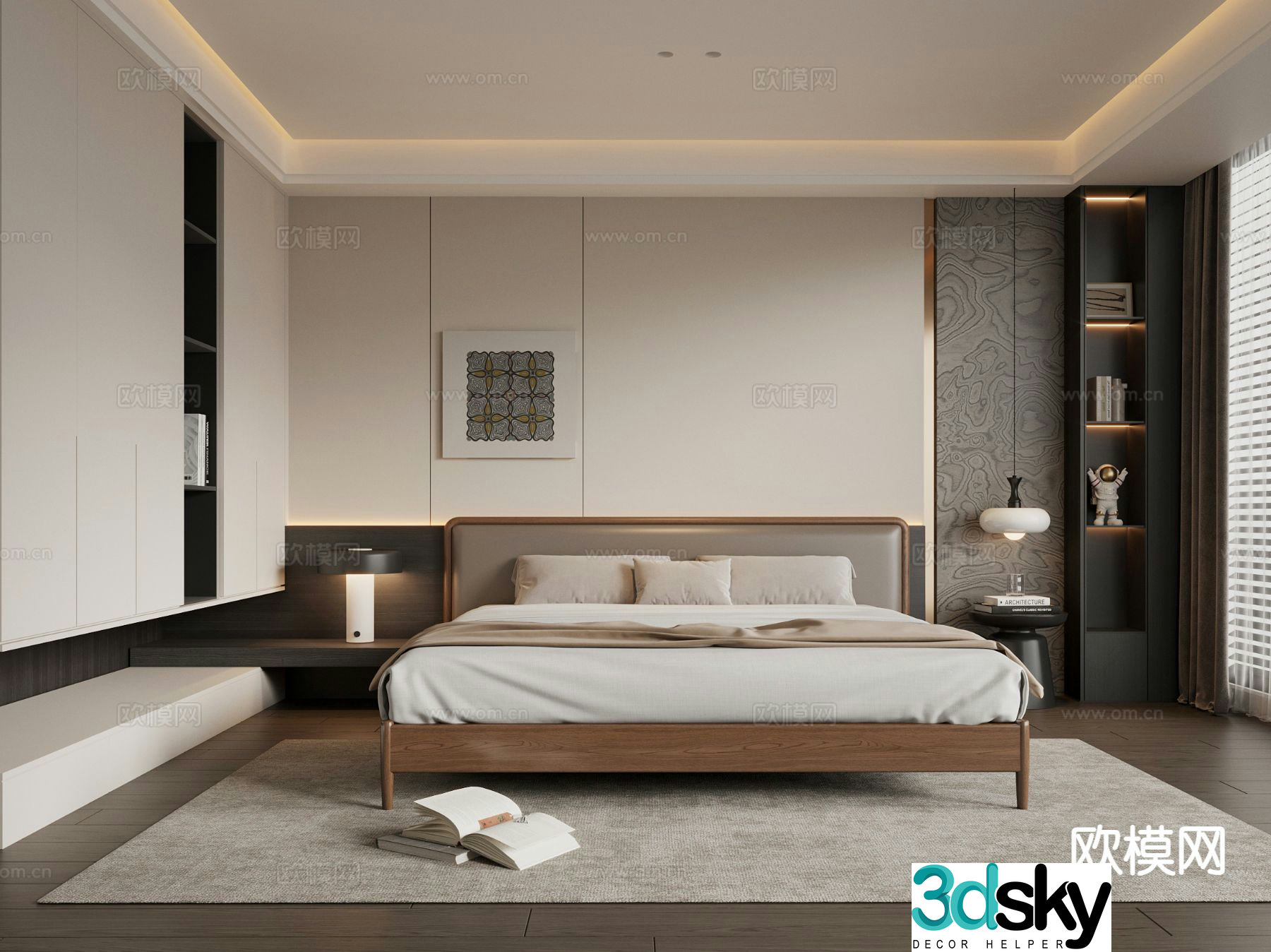 Modern bedroom master bedroom 3d model
