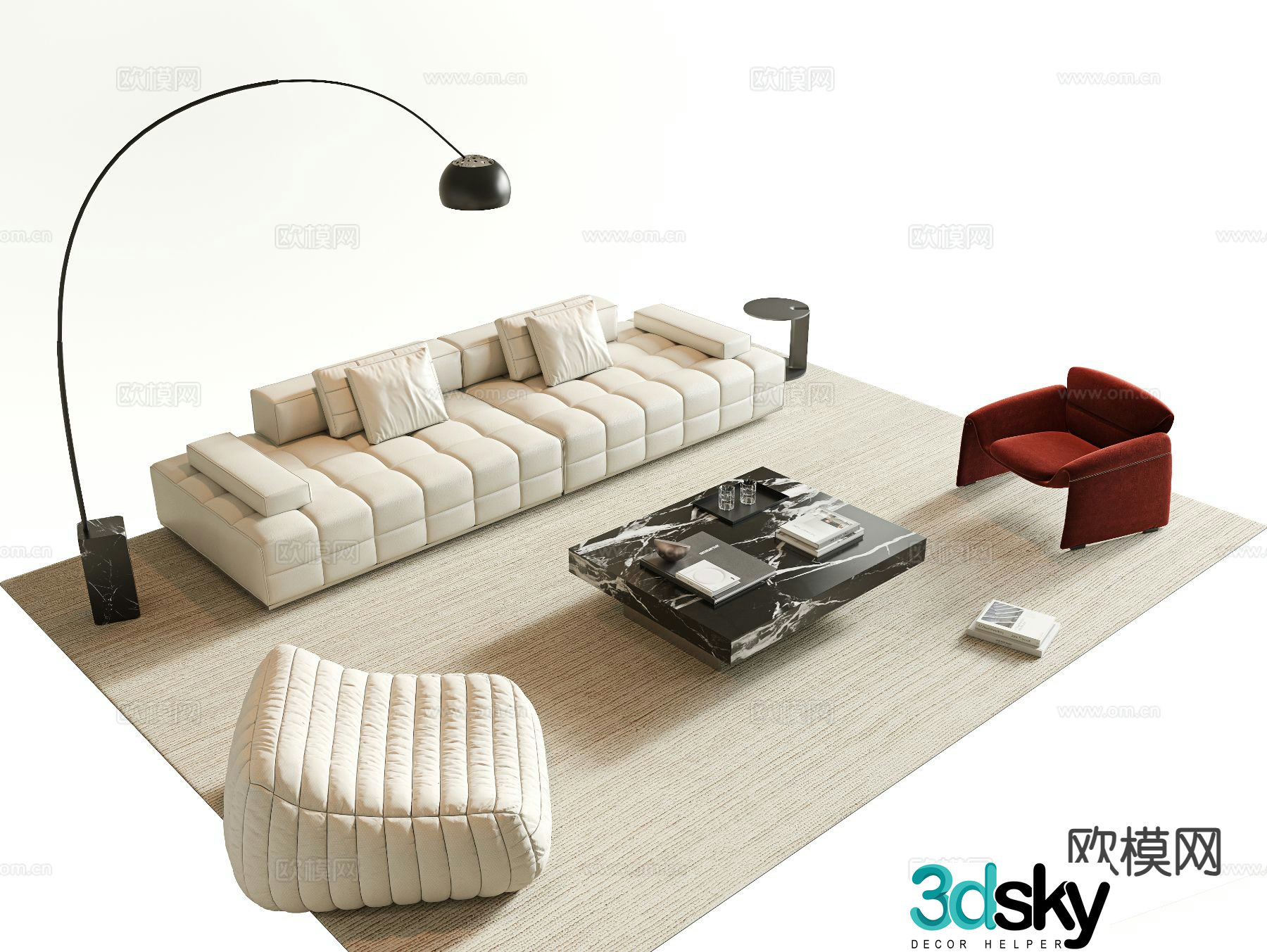 Italian modular sofa Lawrence sofa 3d model
