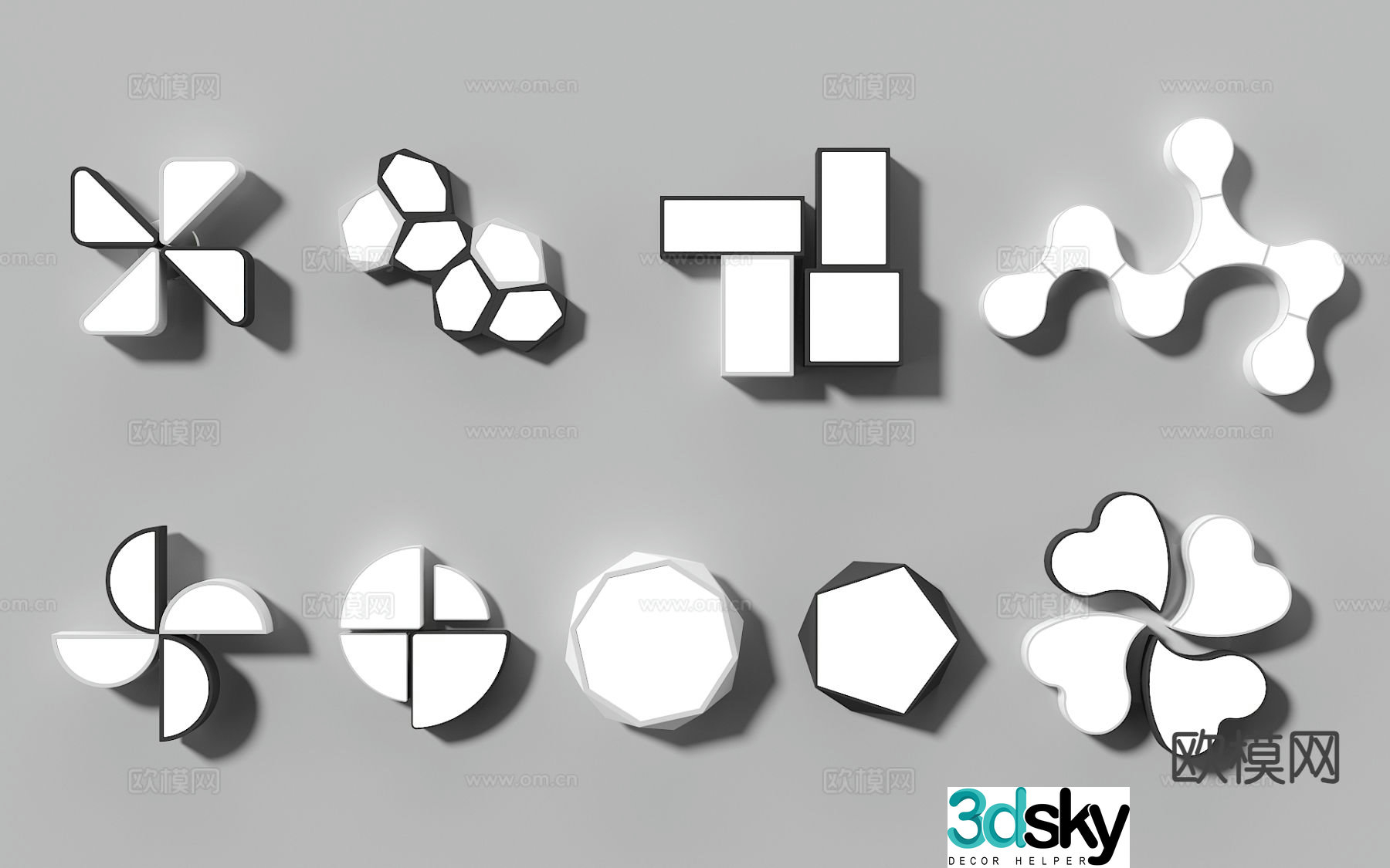 Living room ceiling lamp geometric ceiling lamp 3d model