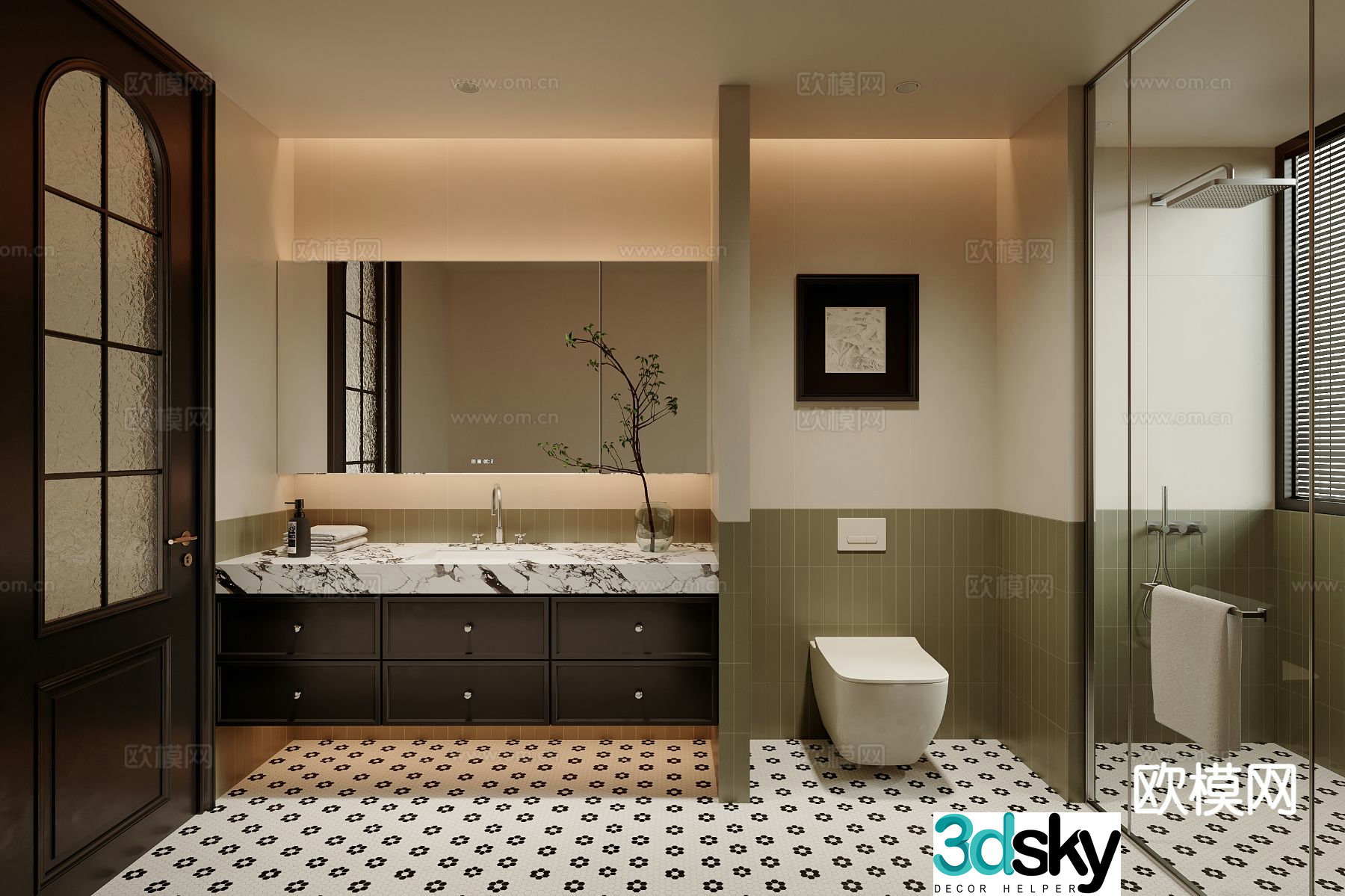 French toilet bathroom toilet 3d model